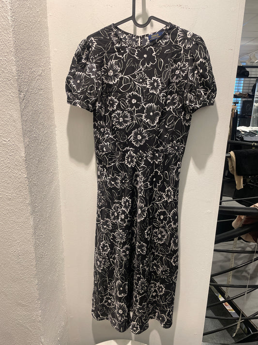 Lauren Ralph Lauren Silk-Feel Satin Floral Midi Dress – US 6 / EU 38
