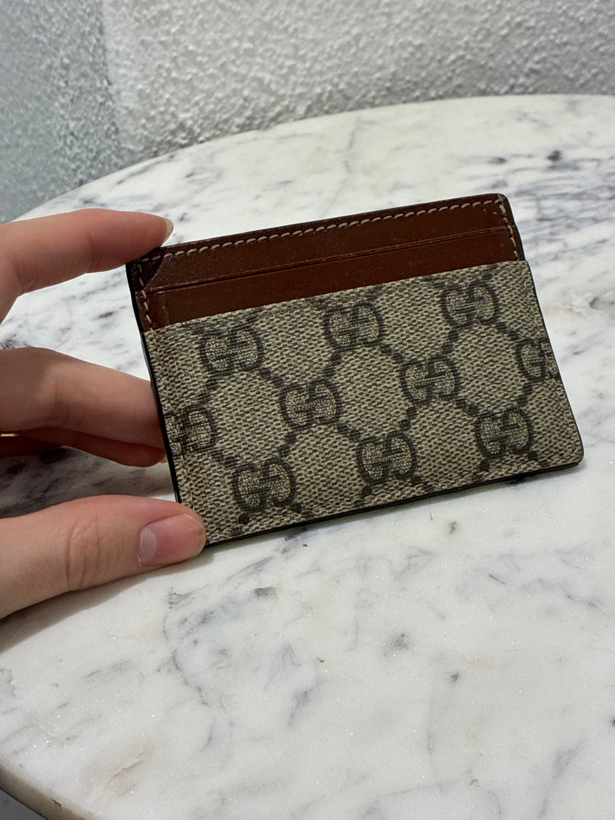 Gucci Cardholder - Monogram & Brown Leather