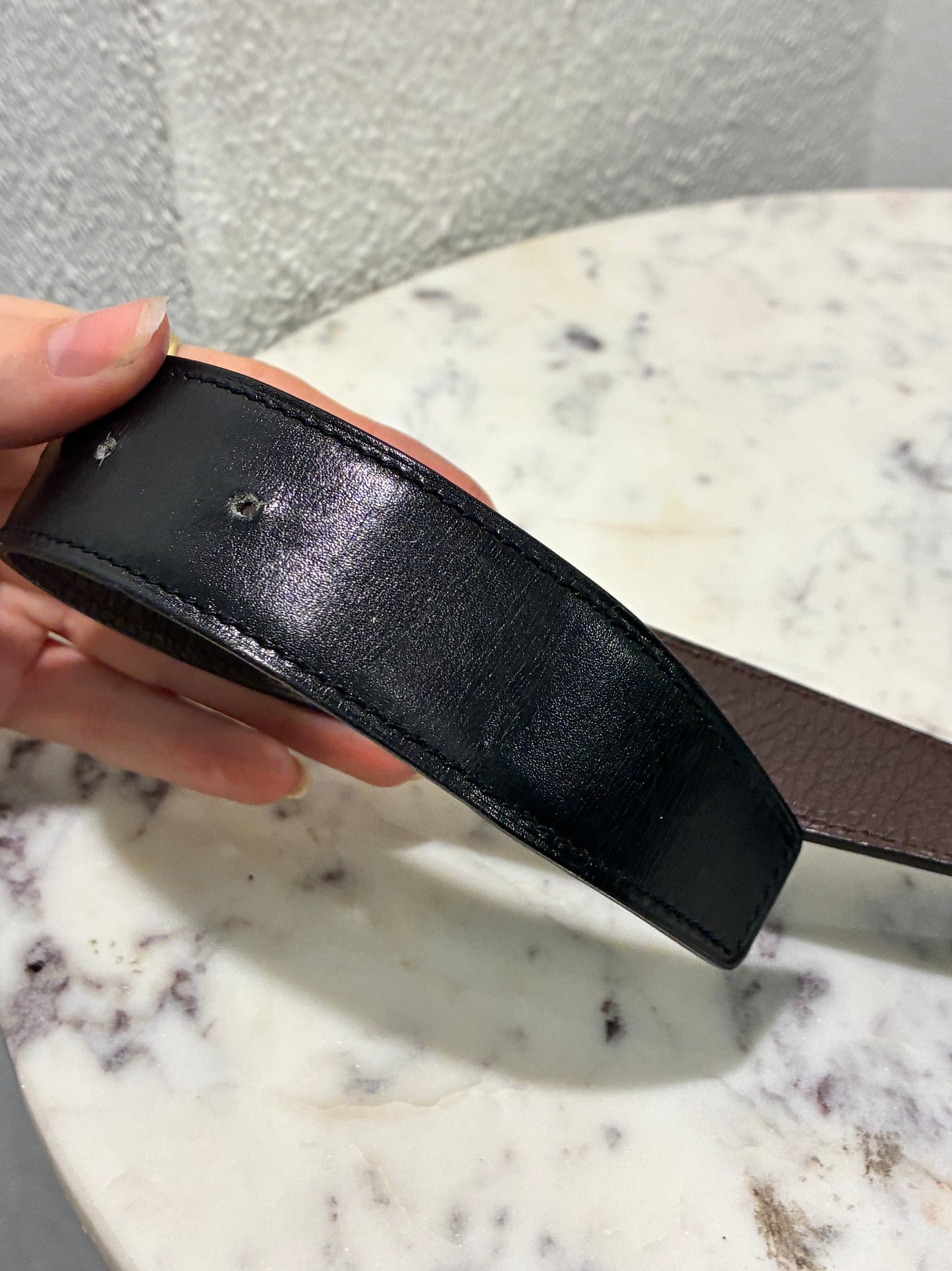 Hermès Reversible H-Belt – Size 85 - Medina’s Wardrobe