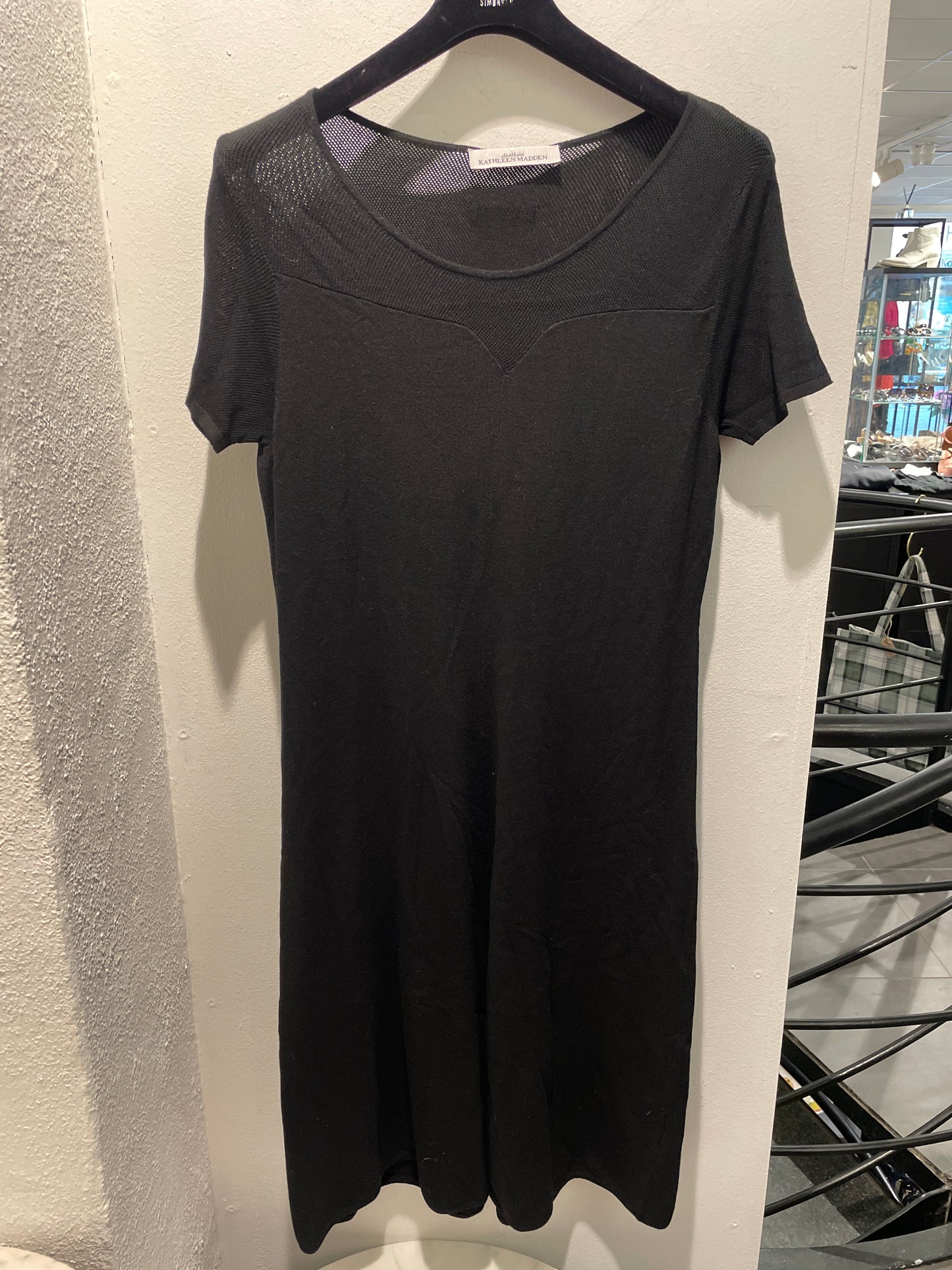 Kathleen Madden – Exclusive Black Knit Dress with Sheer Details - (Size L)