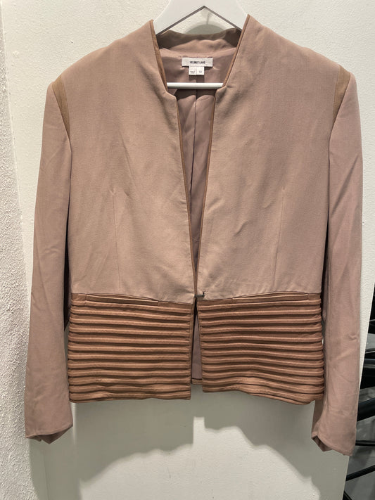 Helmut Lang Jacket – Dusty Rose Textured Wool & Leather - L
