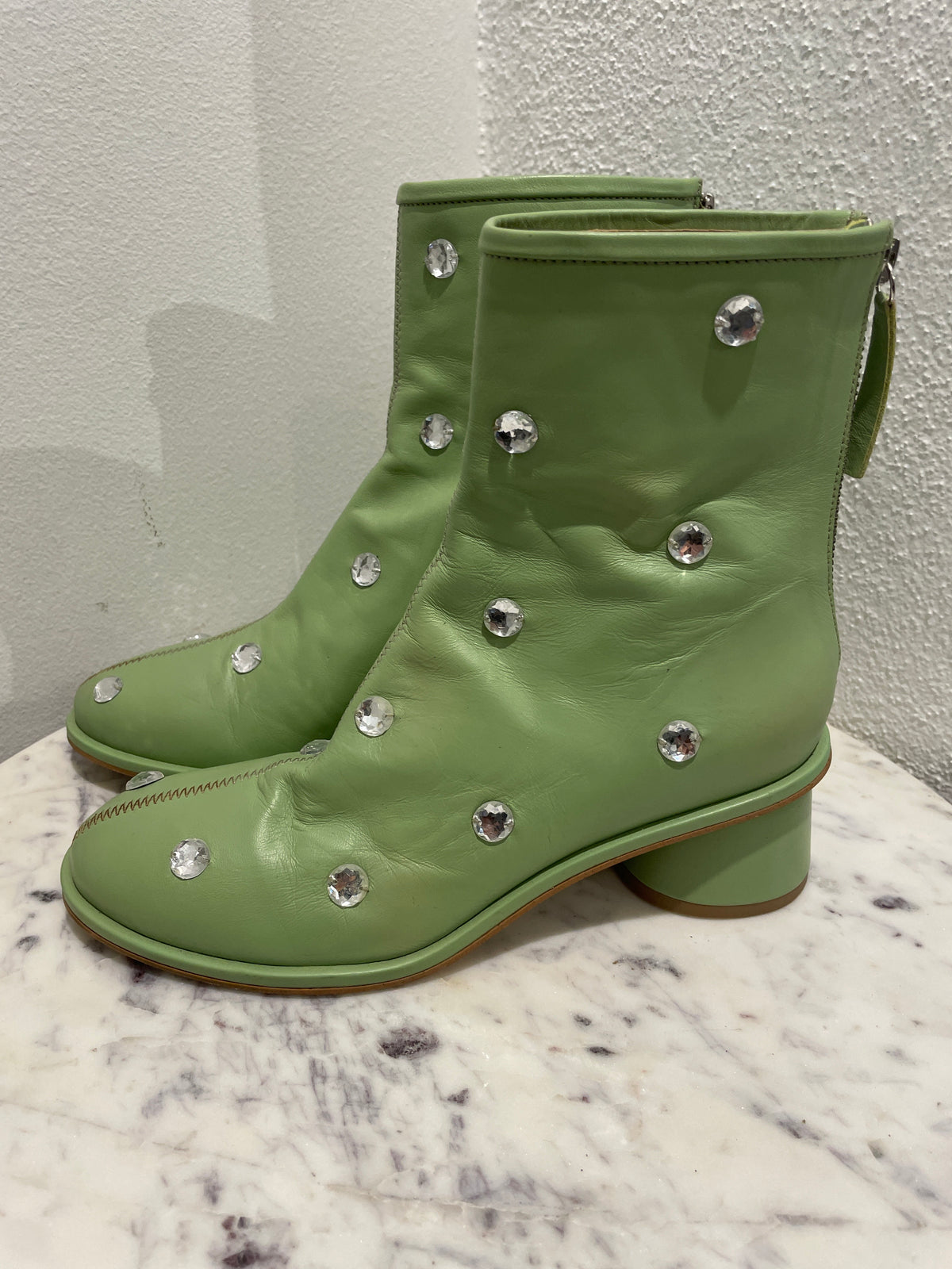 Stine Goya - Allison Crystal Boots - soft green - 37