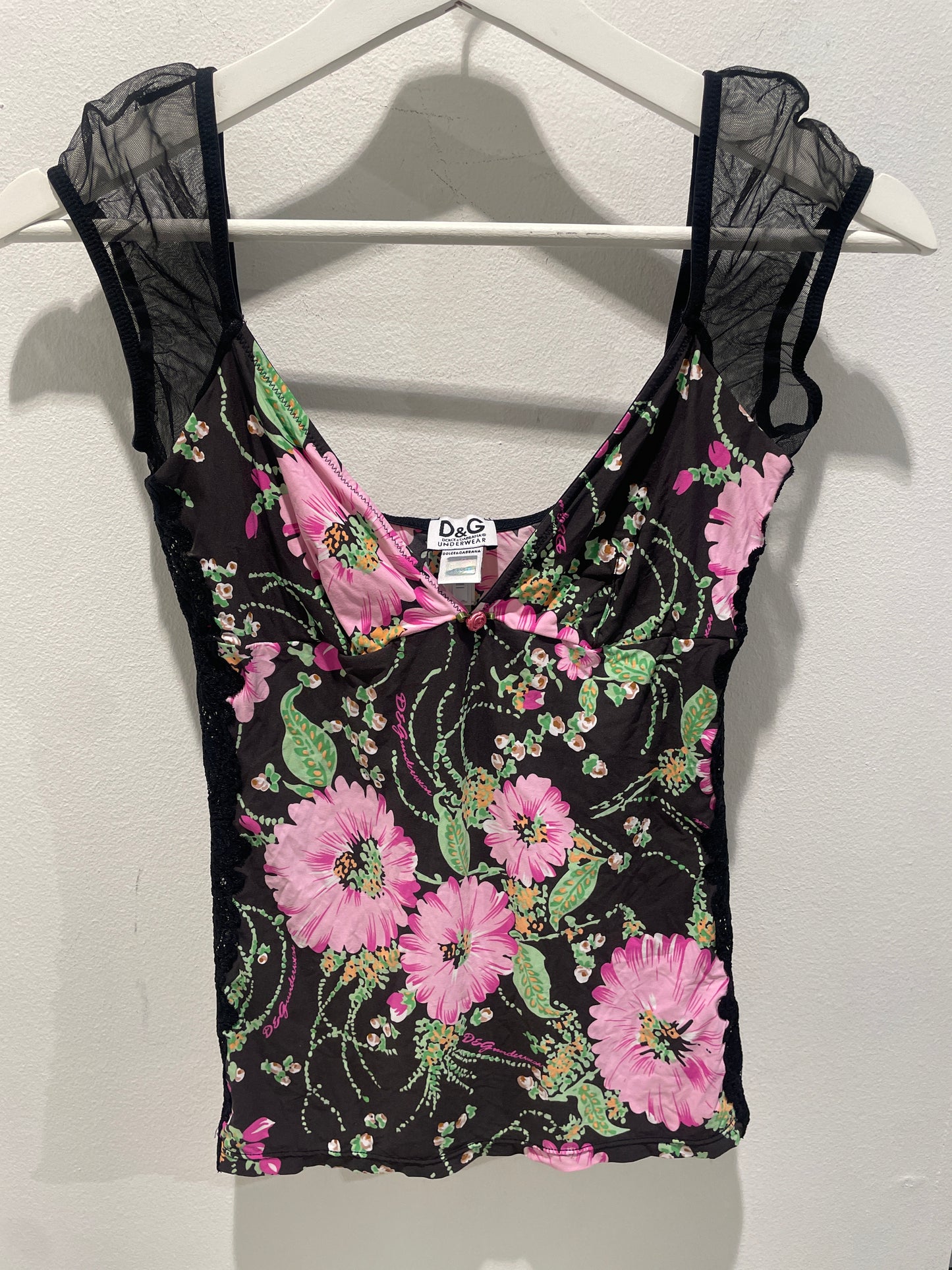 Dolce & Gabbana logo top w. flowers - XS/S