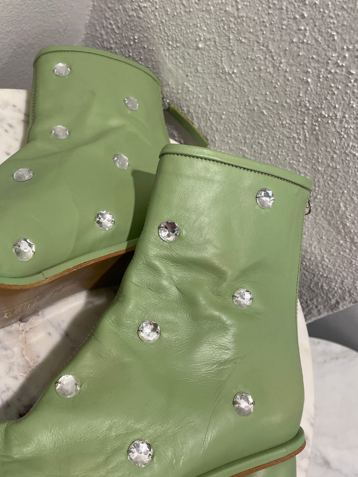 Stine Goya - Allison Crystal Boots - soft green - 37