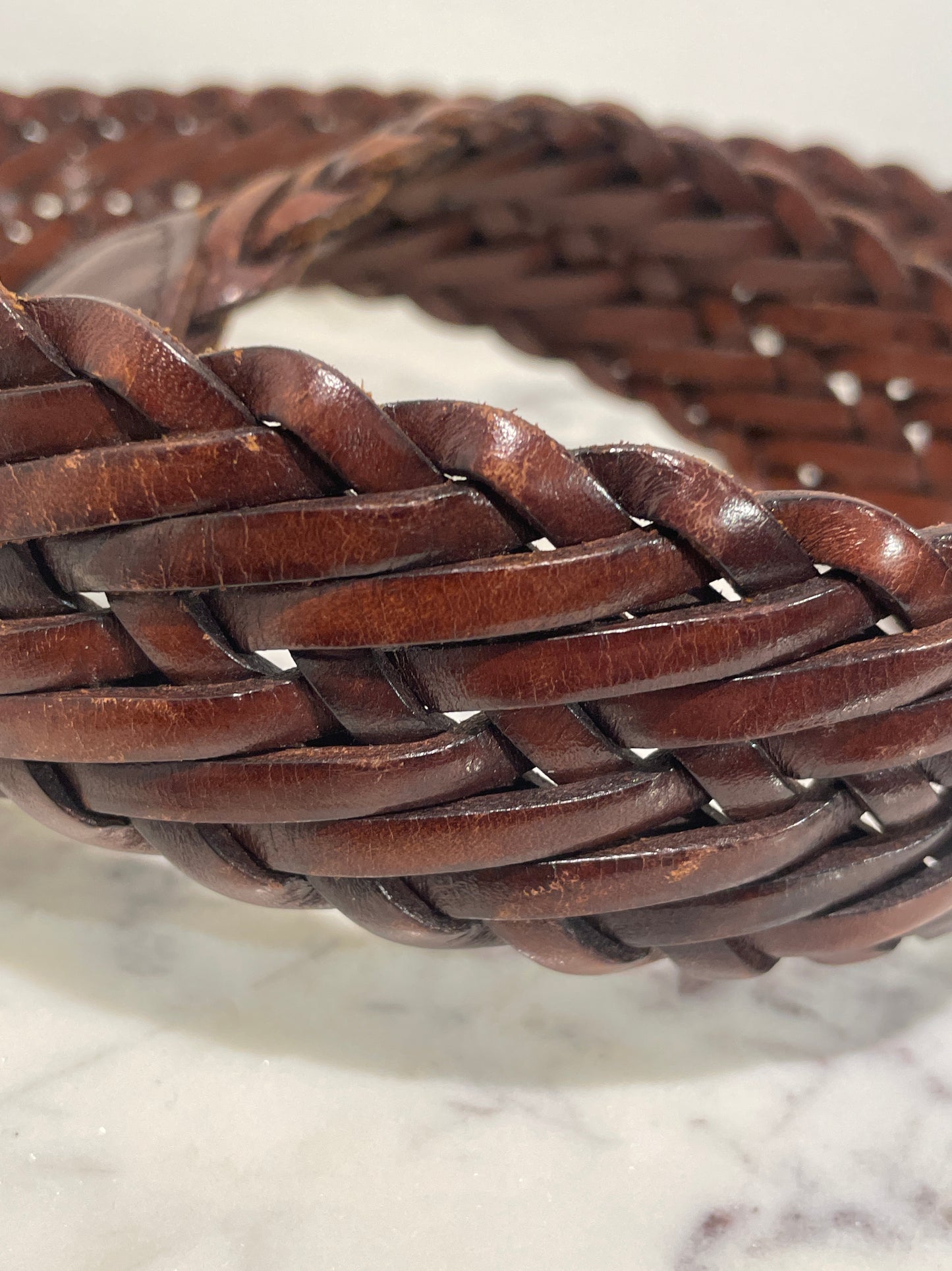 Mulberry braided Belt - 70-90 cm. - Brown