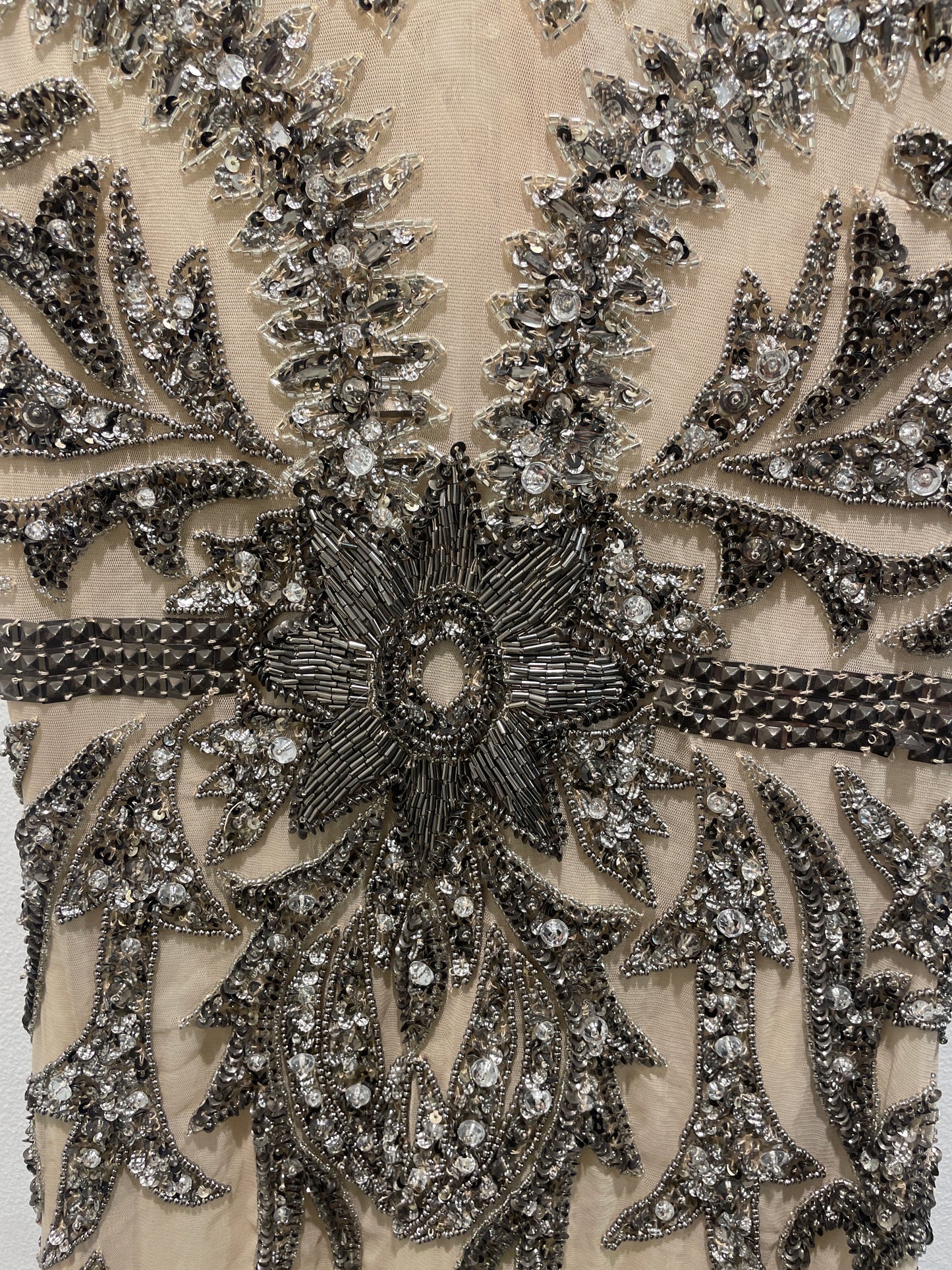 Diamond for Eden - dress - Nude w. paillets & beads - 1  - Medinas Wardrobe