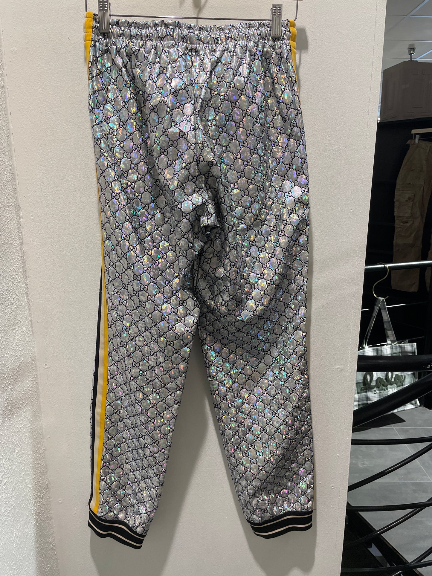 Gucci - Silver monogram pants with iridescent finish - S/M