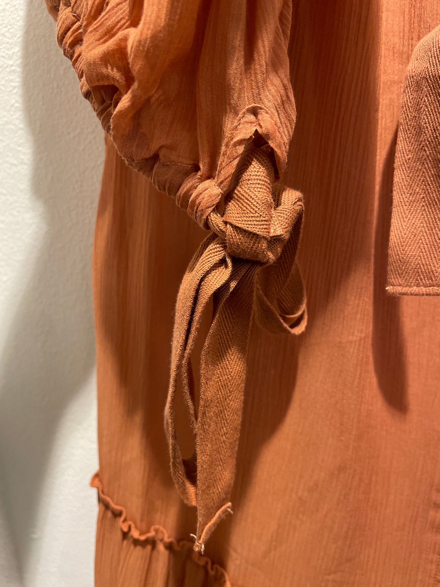 See by Chloé Tiered Chiffon Tie-Neck Midi Dress - M/L