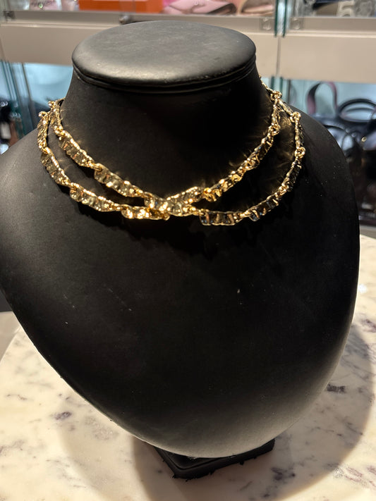 Pilgrim - Necklace - Gold Hammered L - Medinas Wardrobe