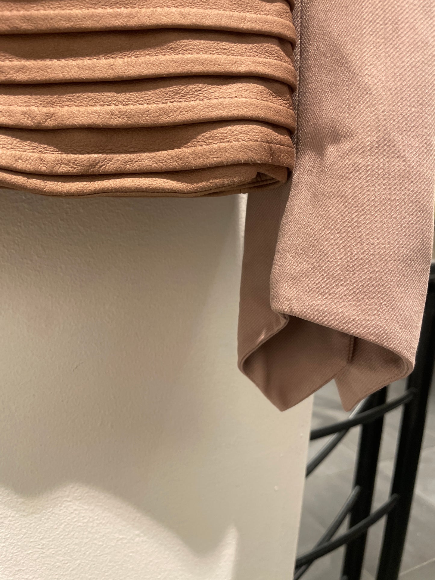 Helmut Lang Jacket – Dusty Rose Textured Wool & Leather - L