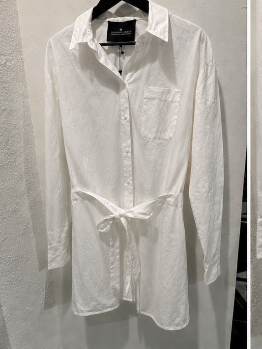 Designers Remix - Shirt - Long White w. Belt - EU36 - Medinas Wardrobe