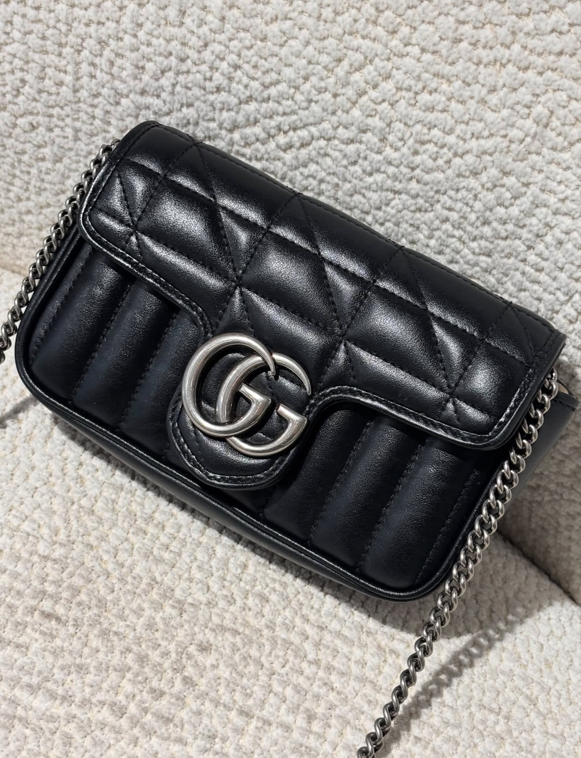 Gucci Mini Marmont Bag - Black Leather & Silver Hardware