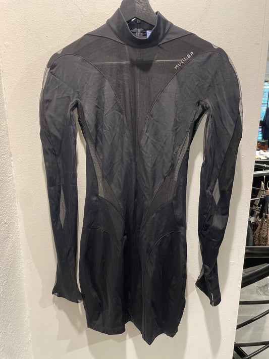 Mugler x H&M - Mesh paneled mini-dress - Black XS - Medinas Wardrobe