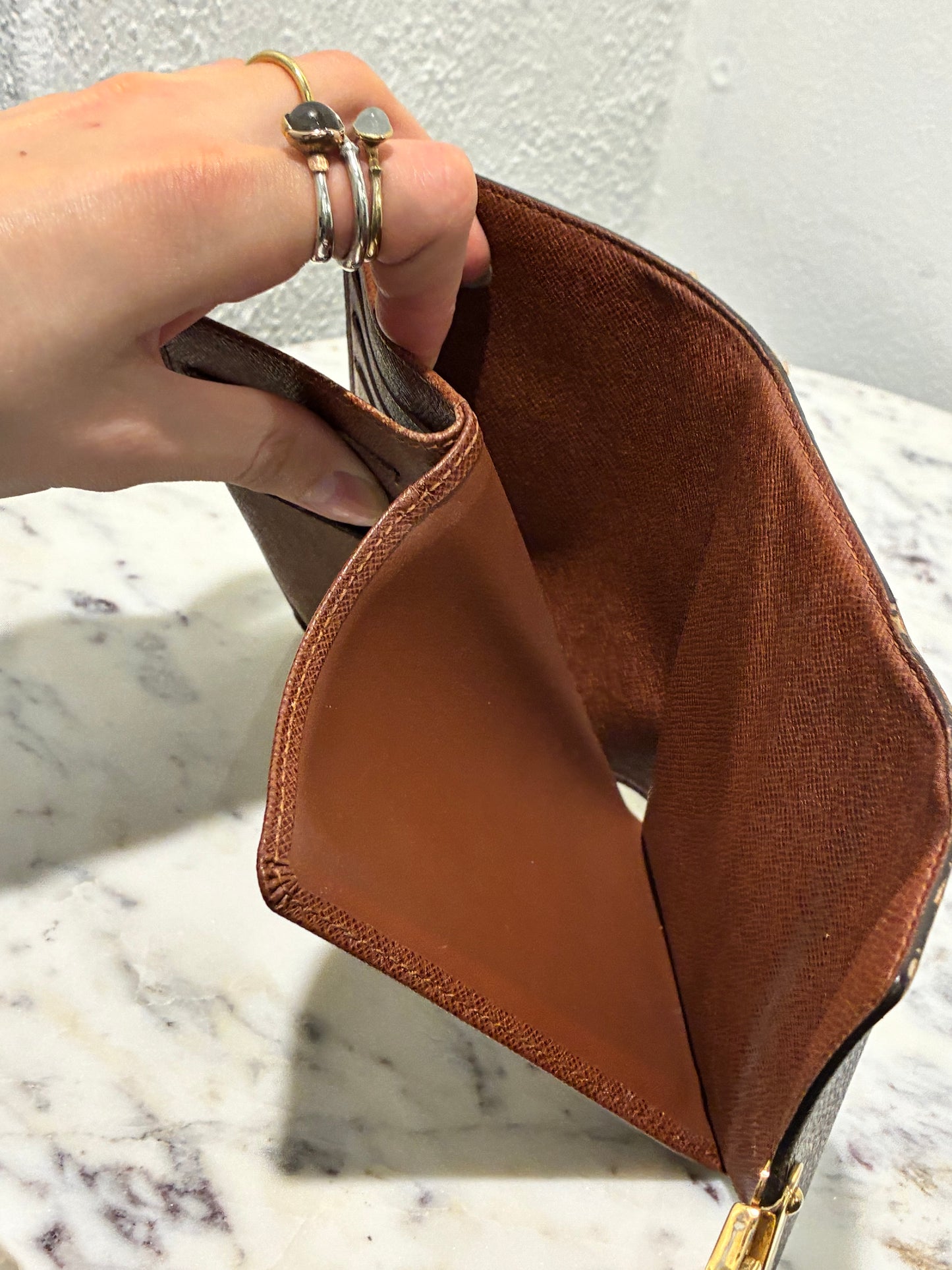 Louis Vuitton Wallet – Brown Leather with Gold Clasp
