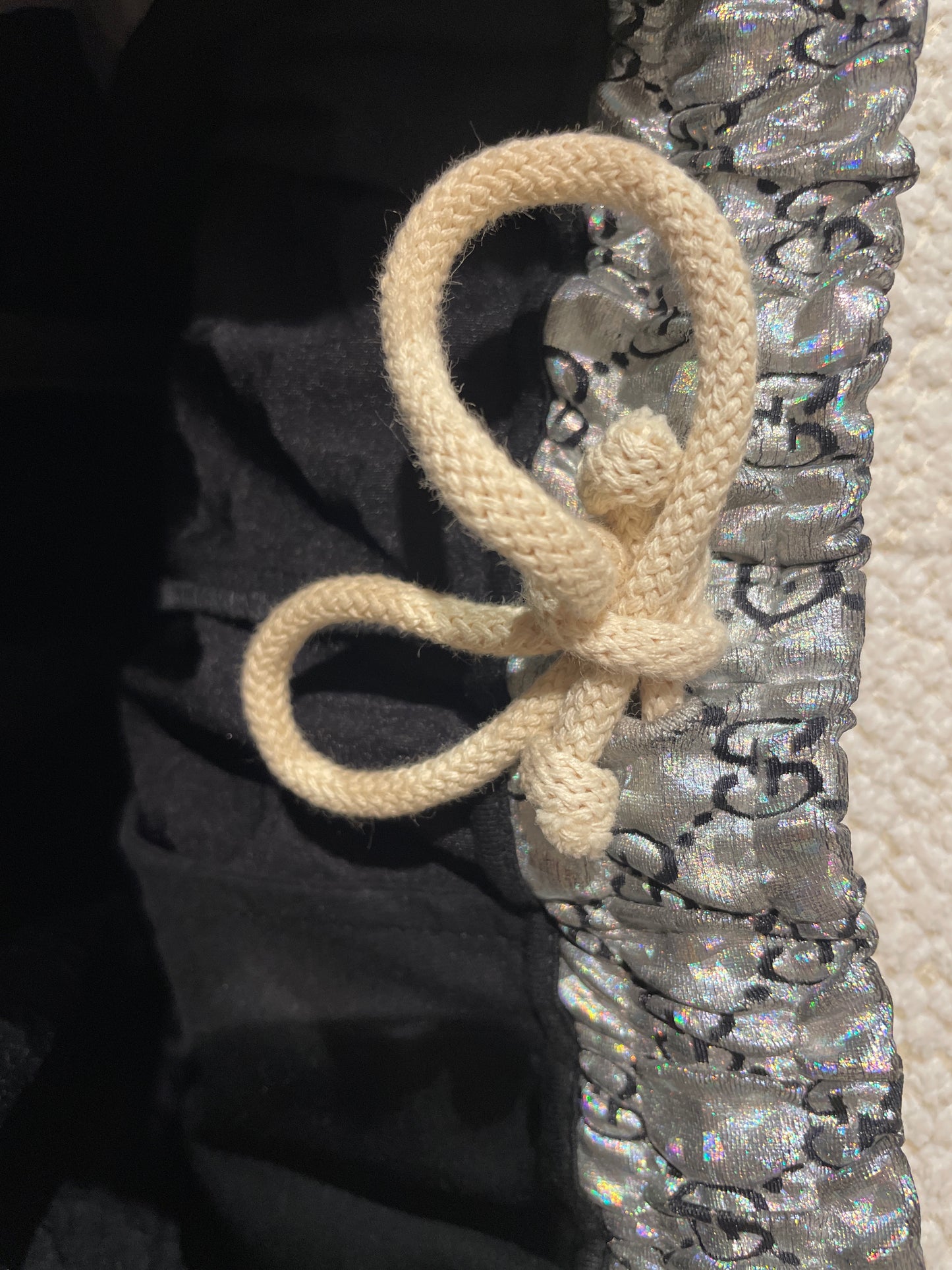Gucci - Silver monogram pants with iridescent finish - S/M