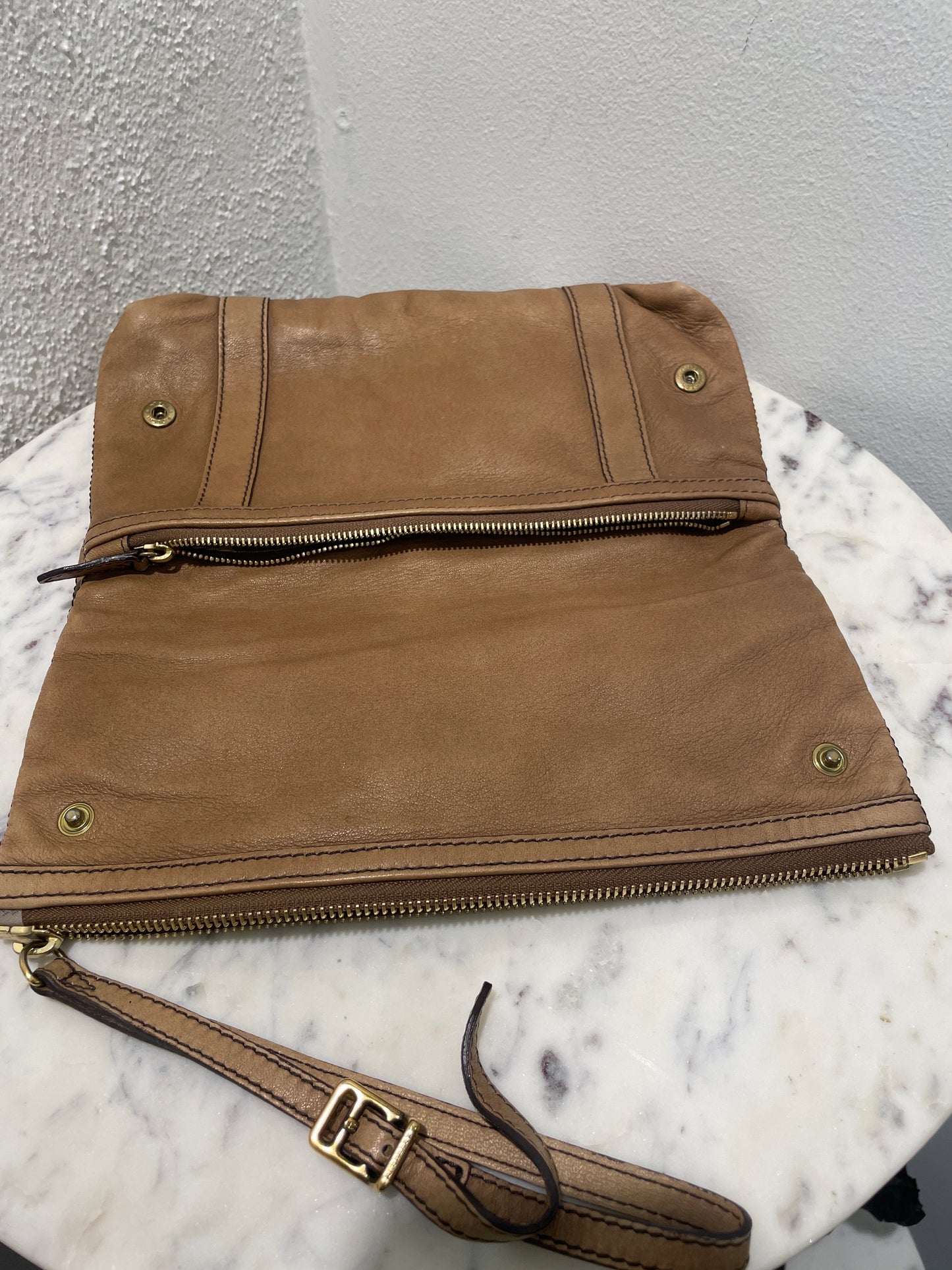 Burberry Leather Foldover Wristlet Pouch