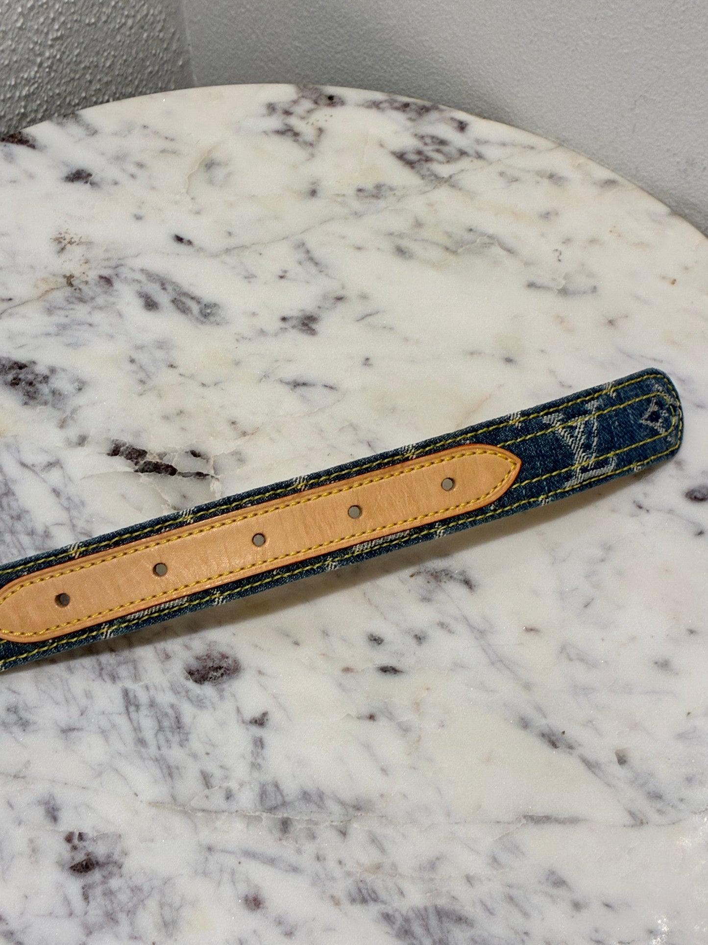 Louis Vuitton Belt - Monogram Denim & Vanchetta Leather - Size 90