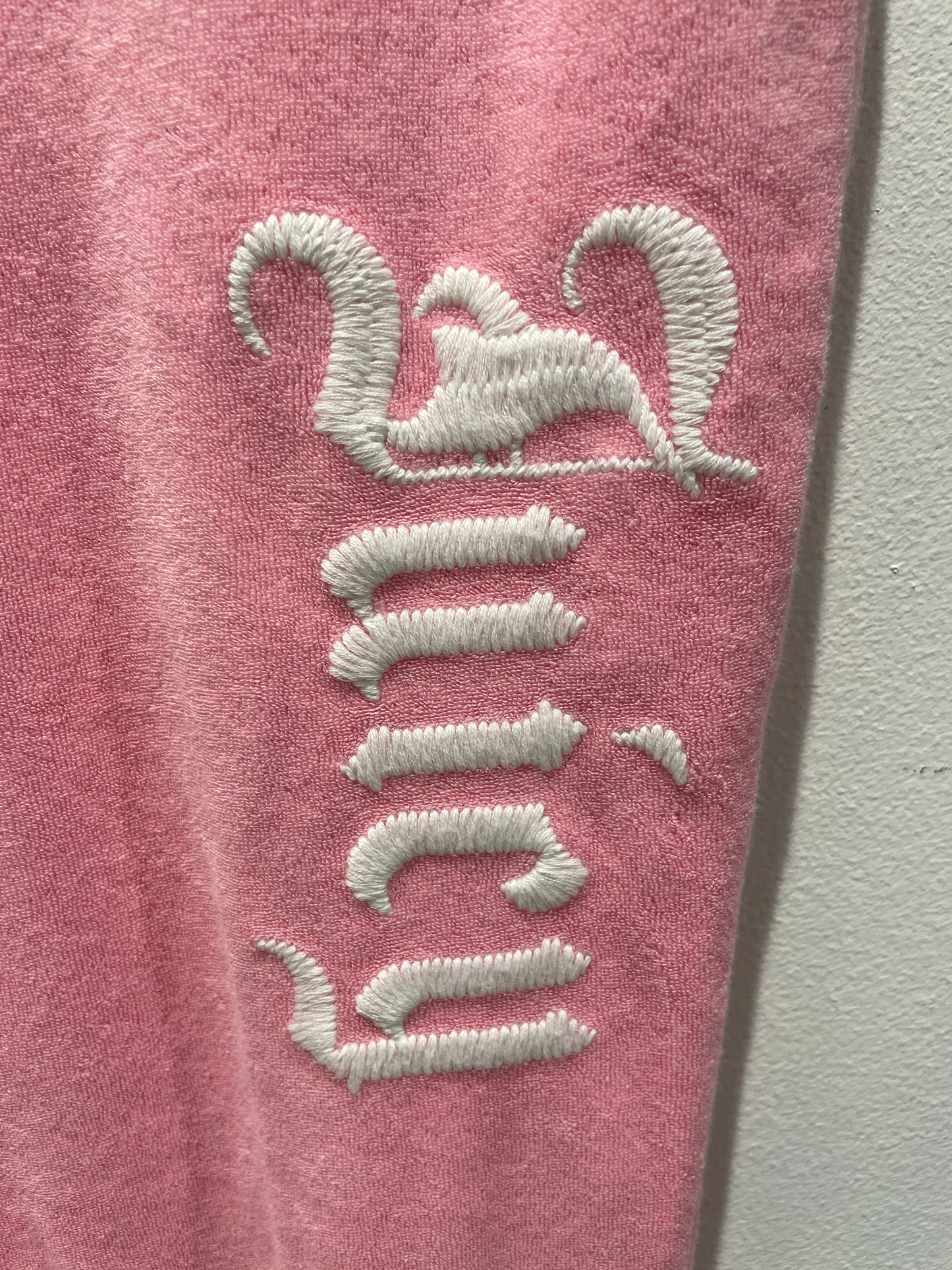 Juicy Couture Black Label Pink Towelling Terry Cloth Joggers - S