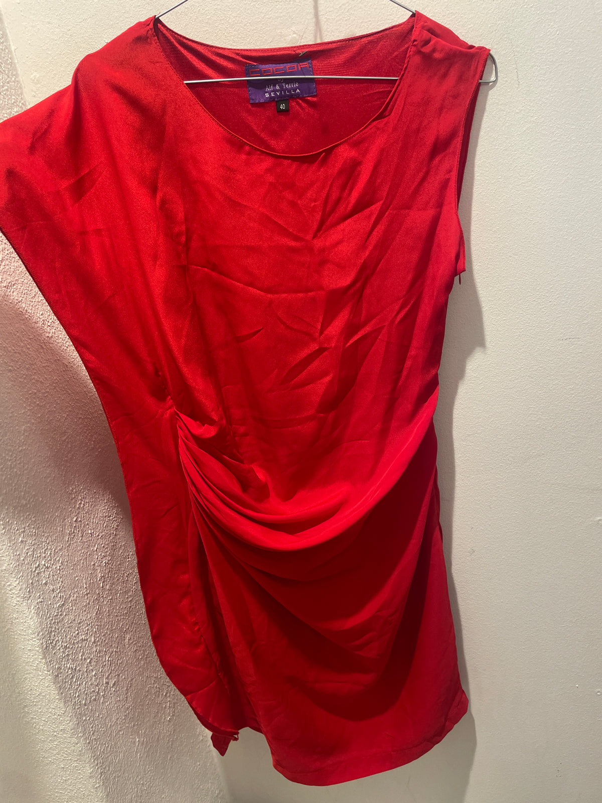 Cocoa by Alf & Terrie Sevilla red draped dress - EU 38