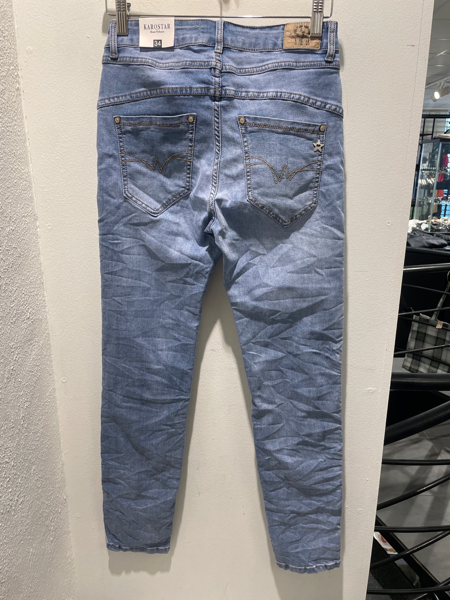 Karostar Super Stretch Crinkle Denim Jeans – Size XS (Brand New with Tags)