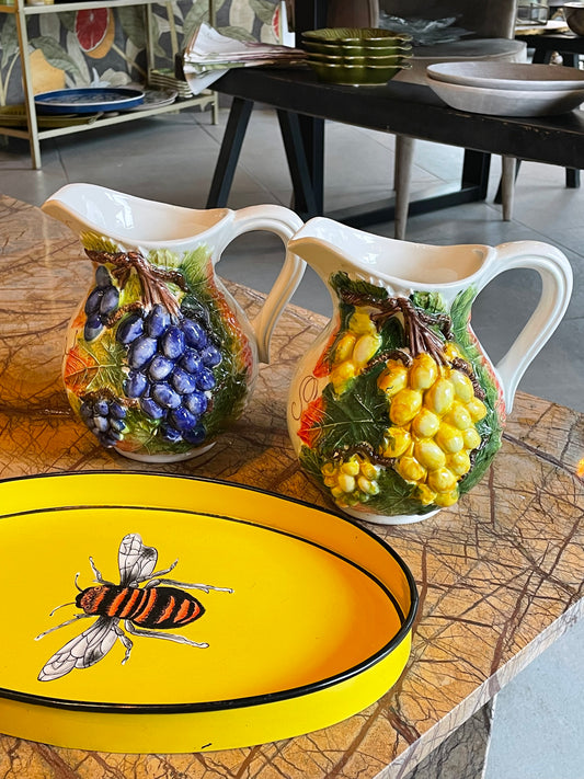 Kande med gule druer - Italiensk porcelæn