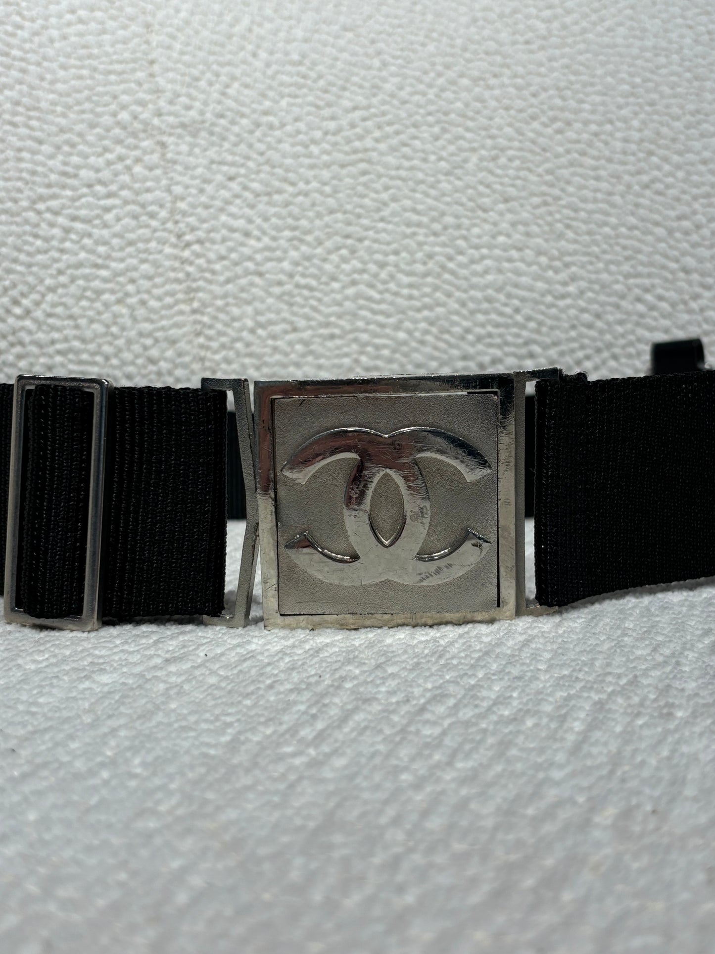 Chanel Belt – Black Canvas with Silver CC Buckle - Sport Line