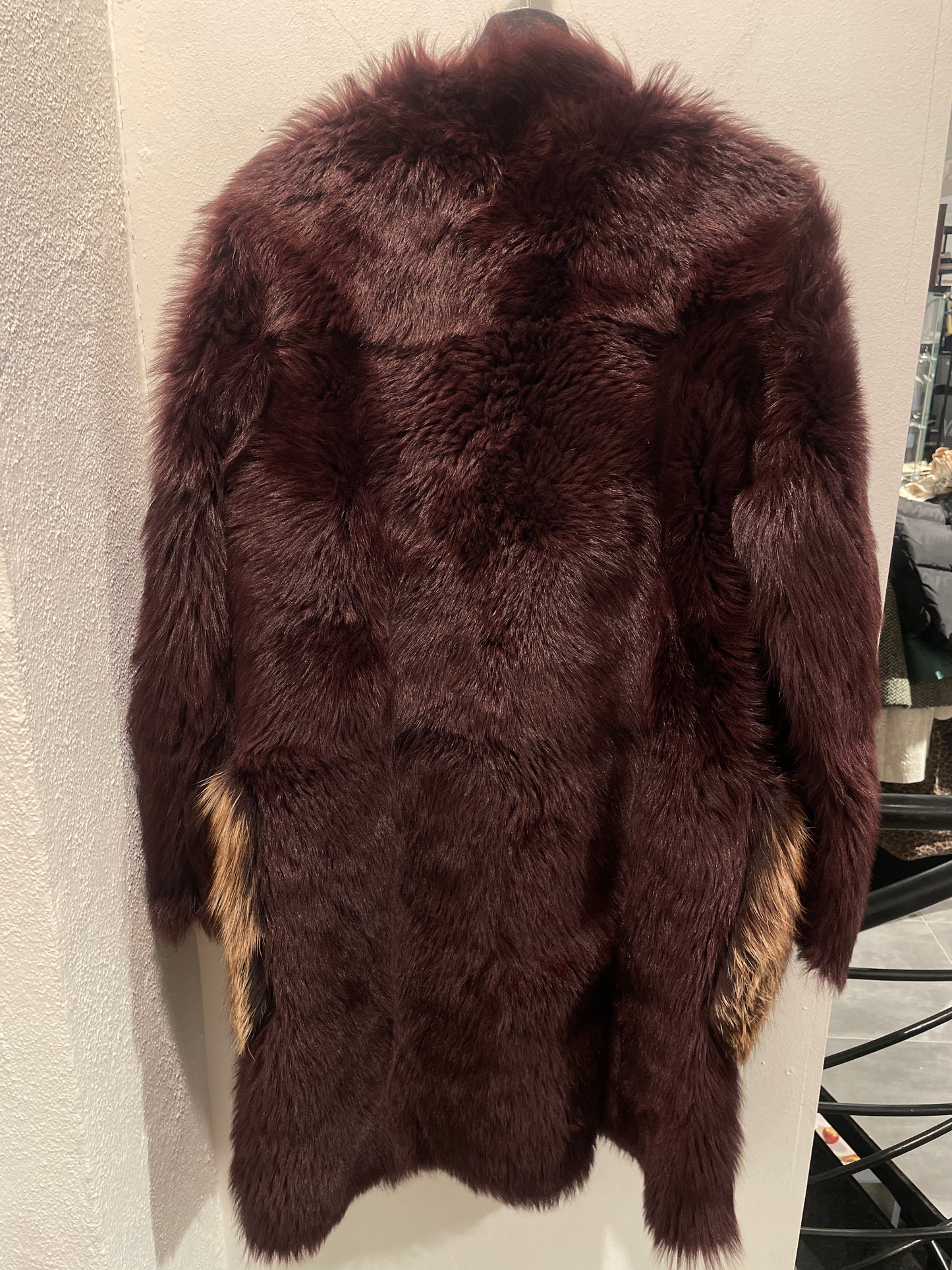 Malene Birger - Reversible Fur Coat - Burgundy - Lambskin and fox - Medinas Wardrobe