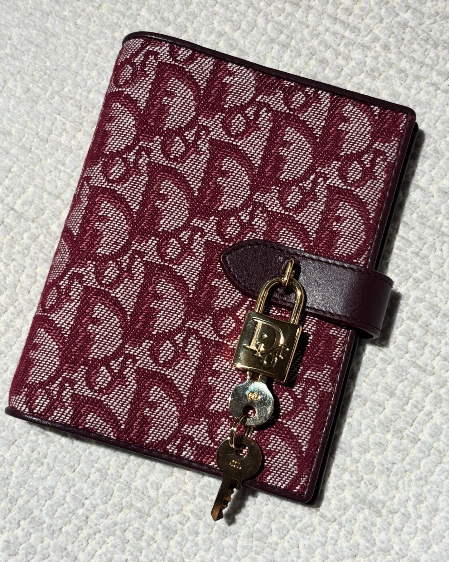 Christian Dior Agenda/Notebook - Monogram Logo Print & Lock with Keys