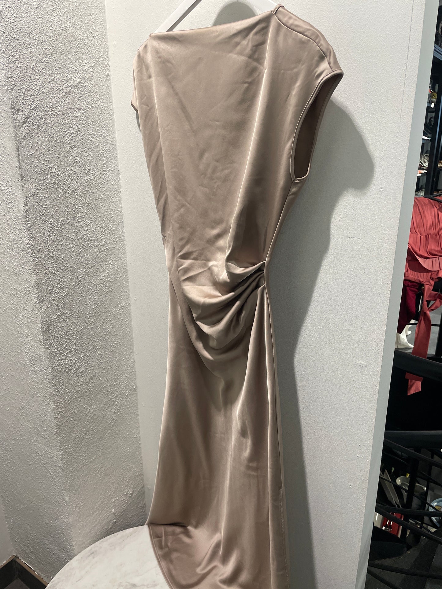 Imperial Long Satin Cowl-Neck Dress – Size M (Brand New with Tags)