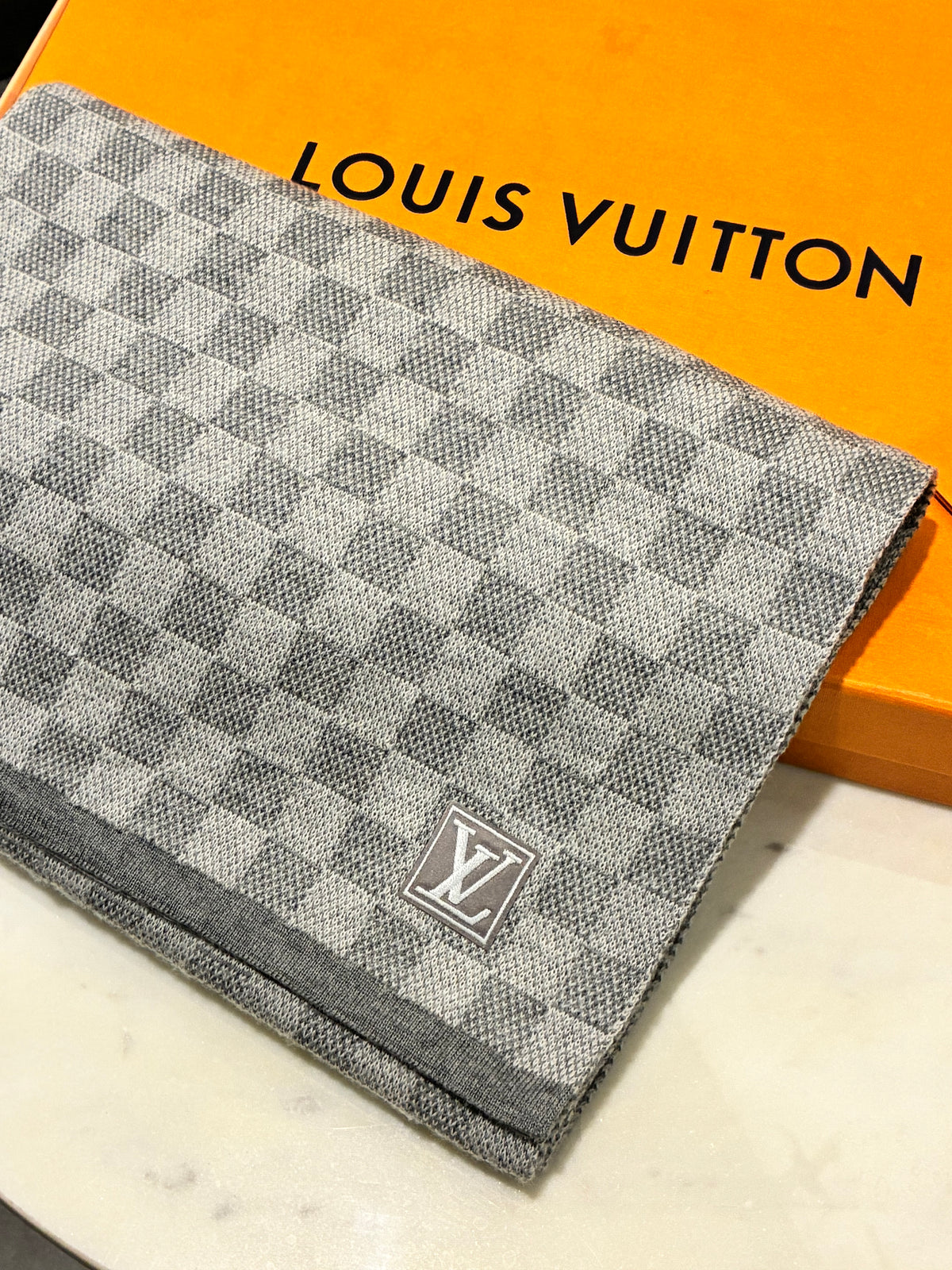 Louis Vuitton Scarf - Grey Damier Print