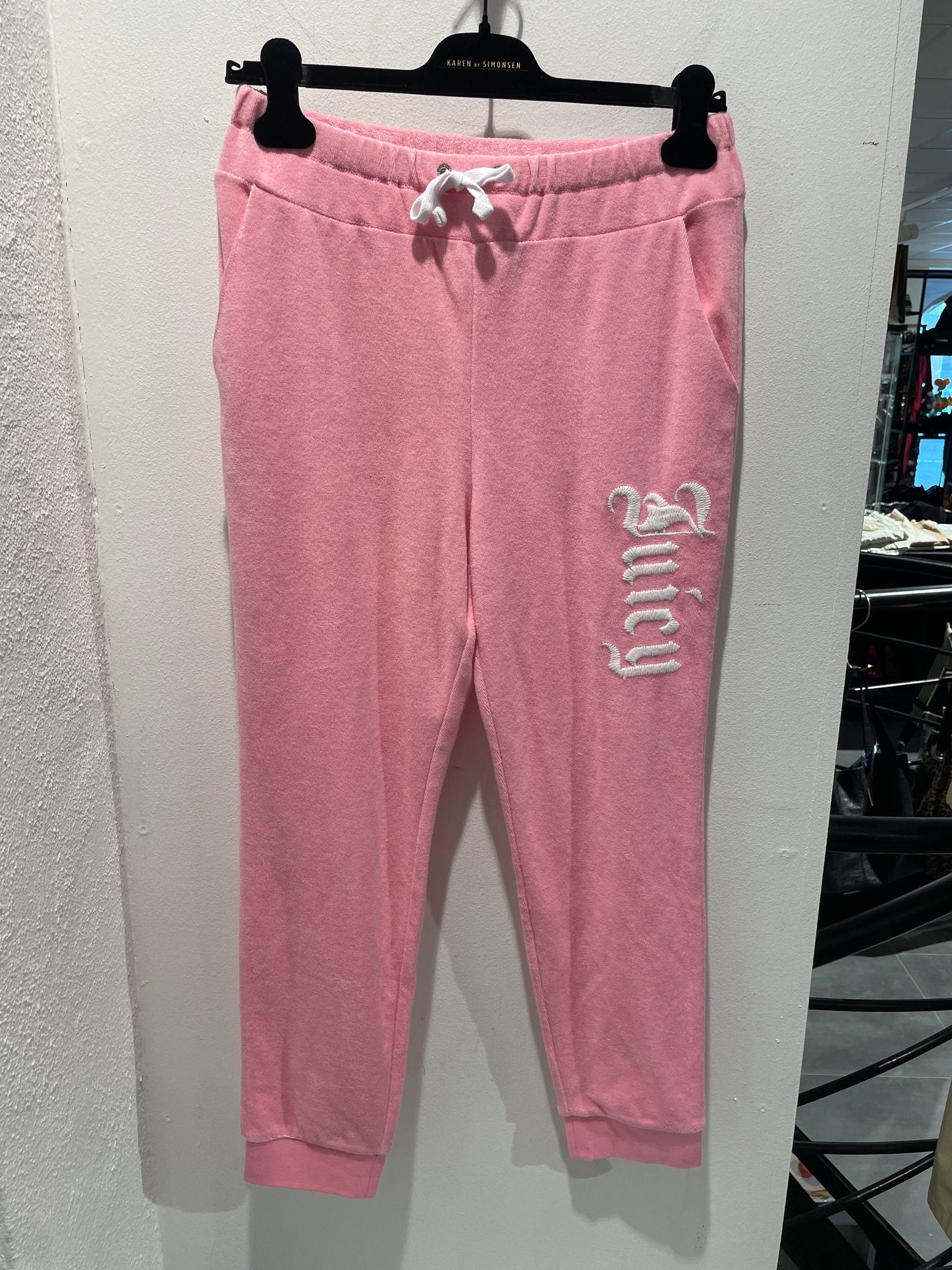 Juicy Couture Black Label Pink Towelling Terry Cloth Joggers - S