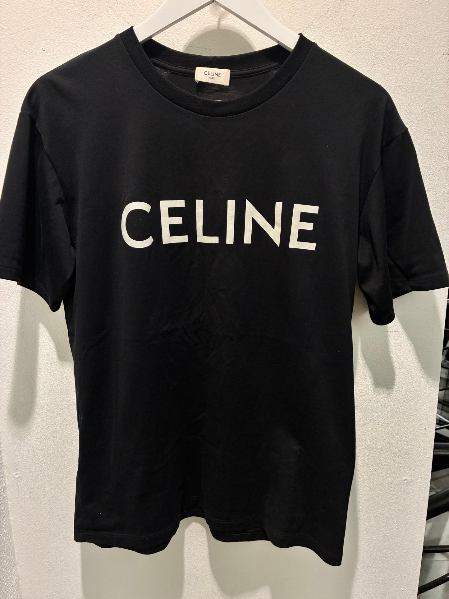 Celine Logo Tee - Black & White - Size M
