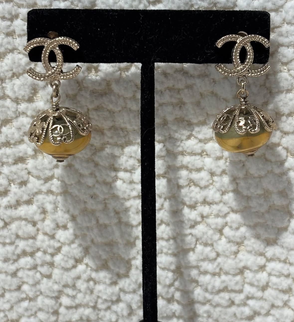 Chanel Earrings - Gold Earrings with Symbol Details