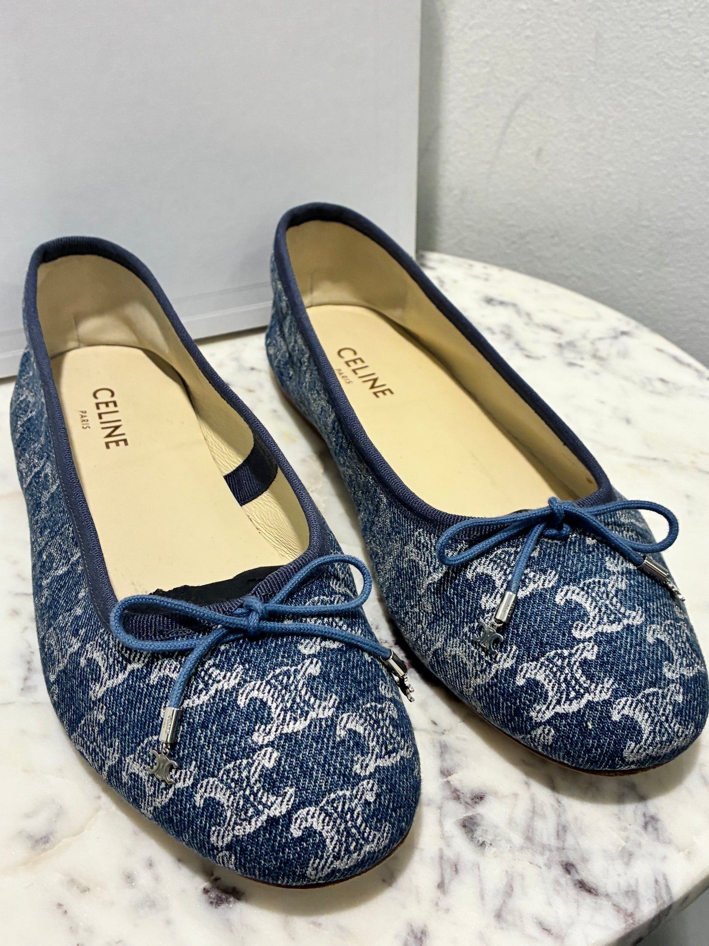 Celine Logo Ballerinas  – Denim - Size 39