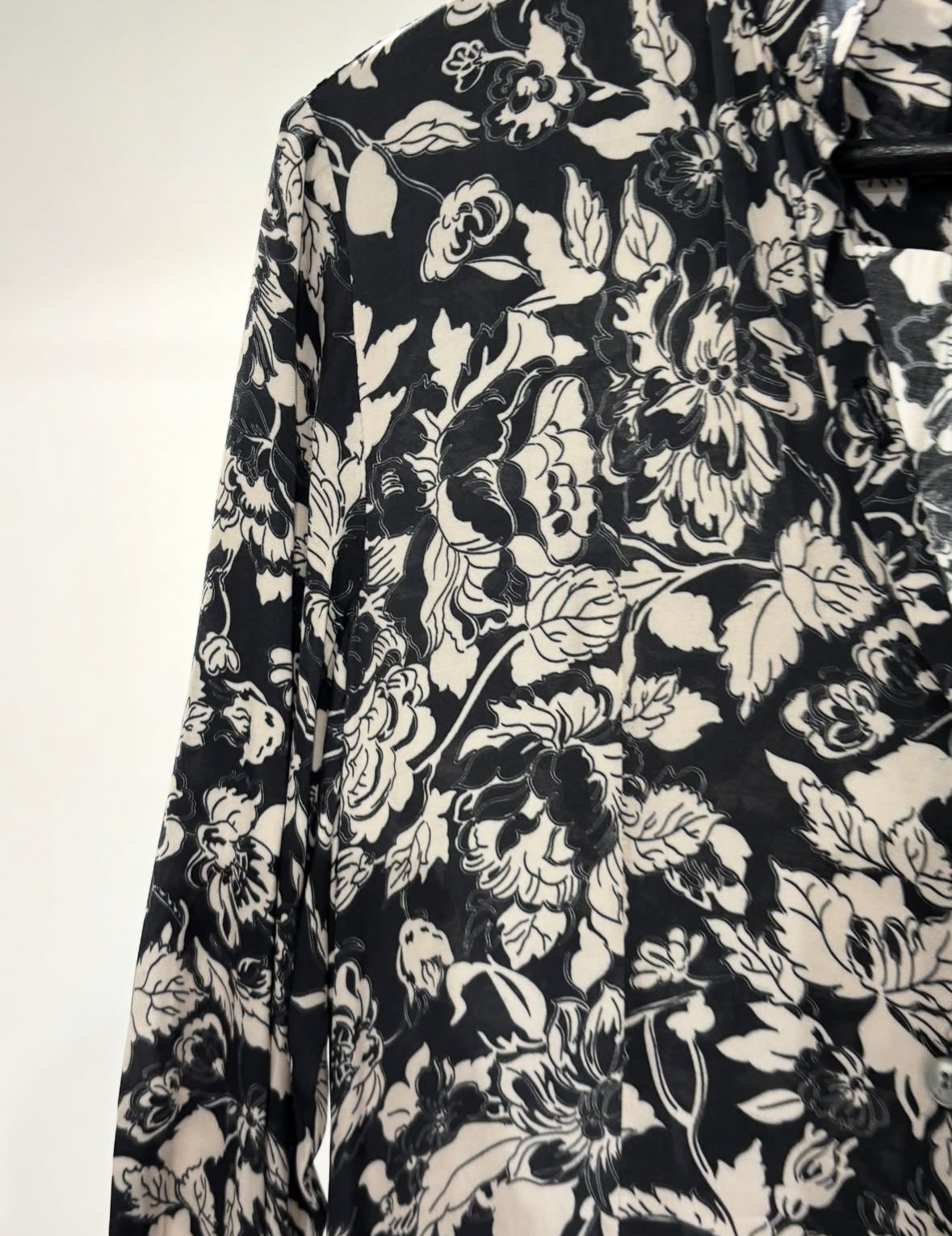 Sand Dress - Black & White Floral Print with Tie Belt