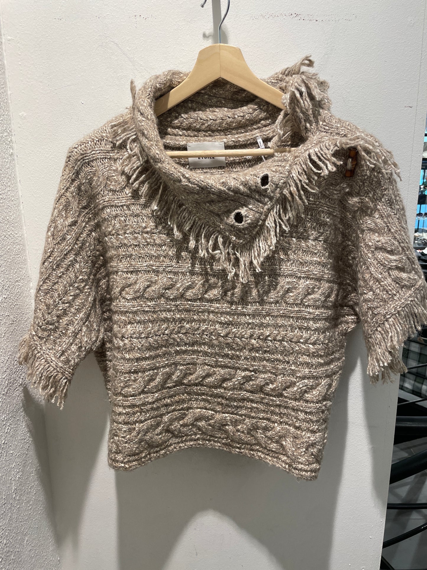 Isabel Marant Étoile – "Blanche" Cable-Knit Poncho Sweater, Size FR 38 (New with Tags)