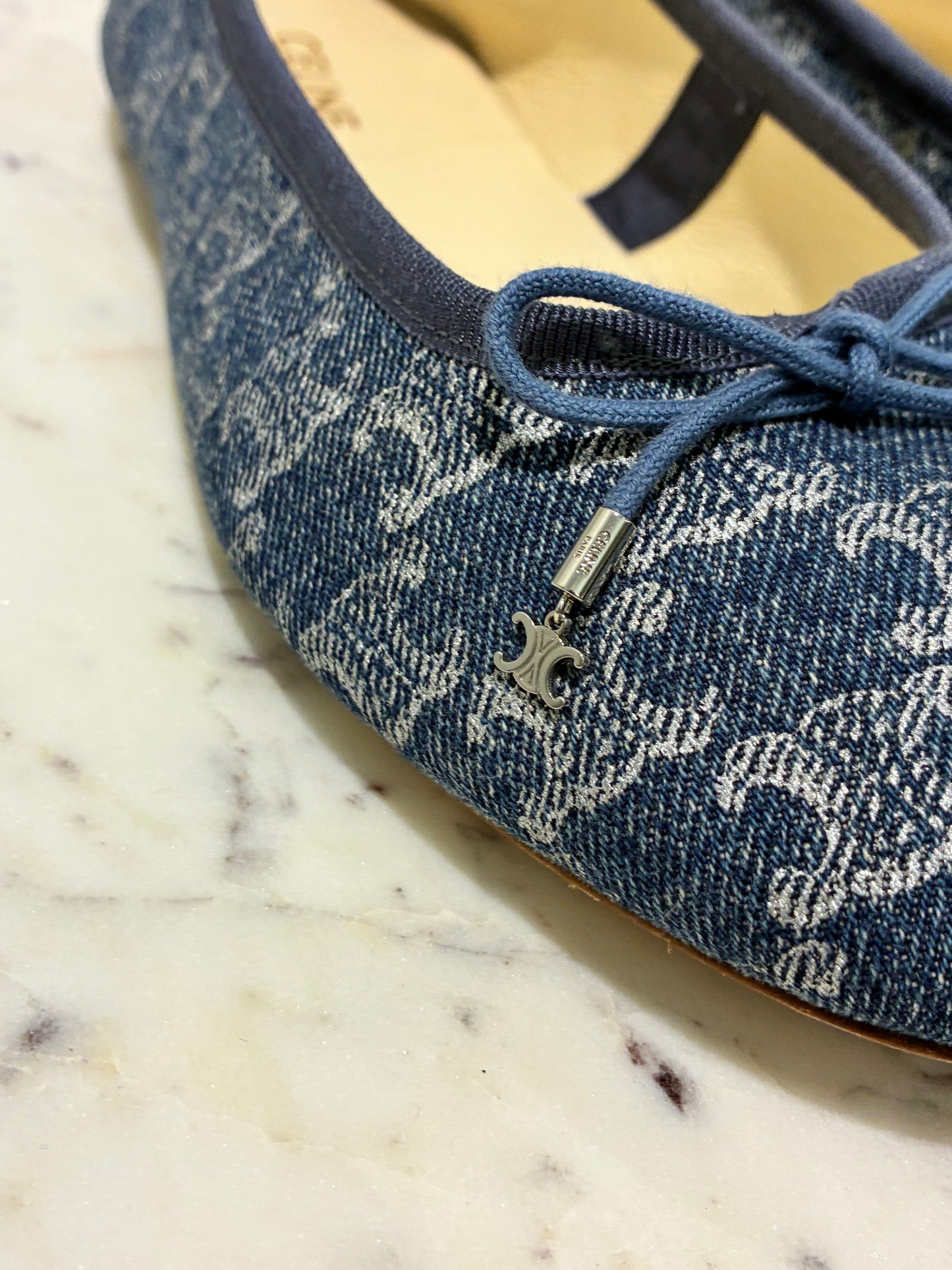 Celine Logo Ballerinas  – Denim - Size 39