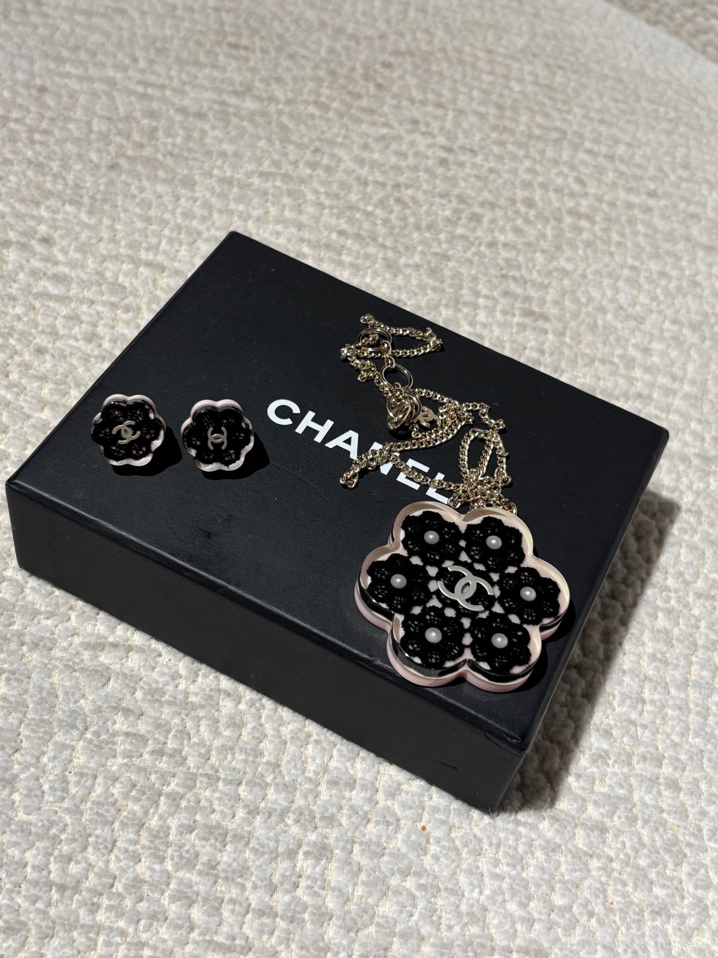 Chanel Earrings - Camelia Symbol with Logo