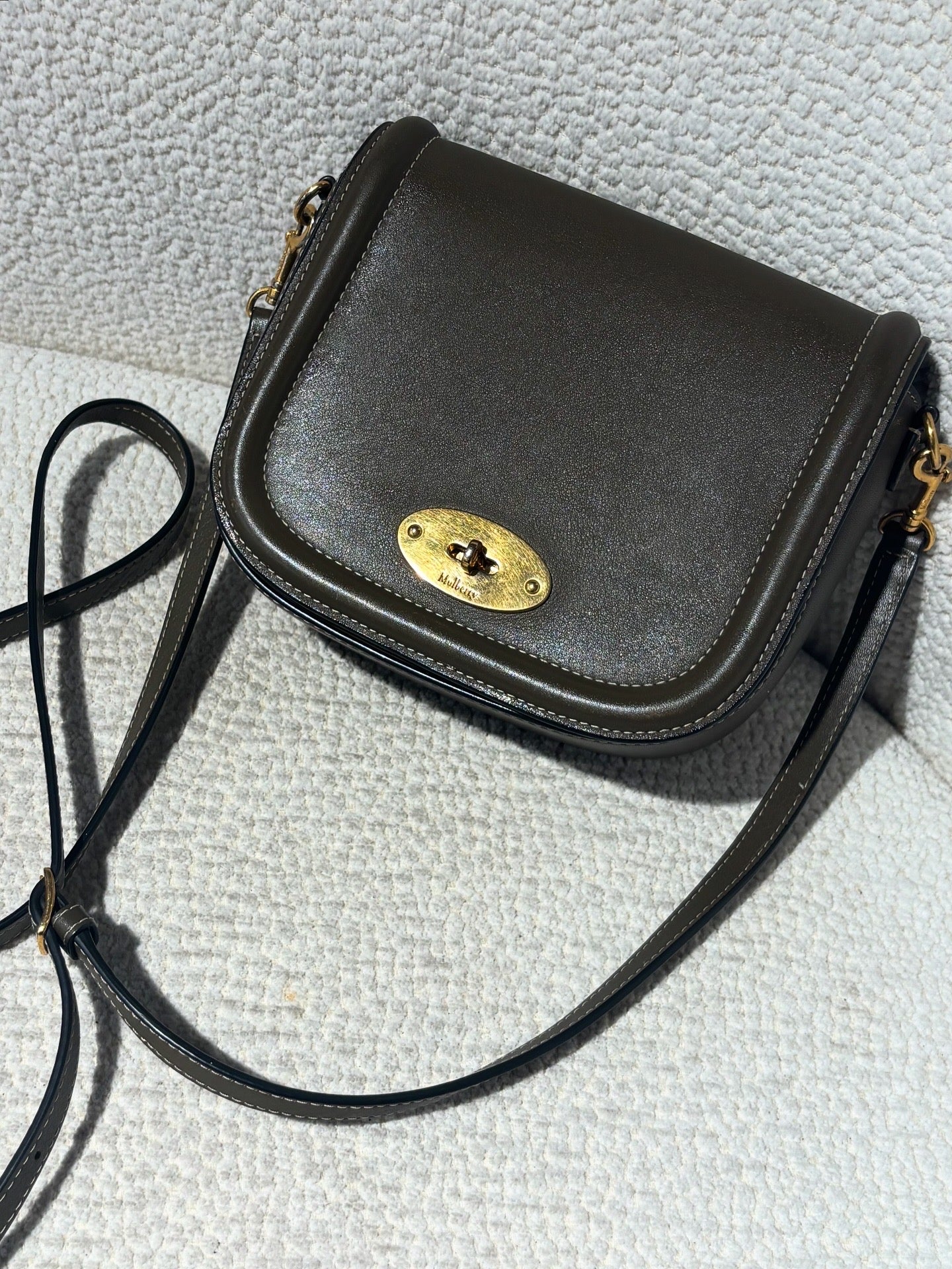 Mulberry Bag - Small Darley Satchel - Army/Green Leather & Gold Hardware