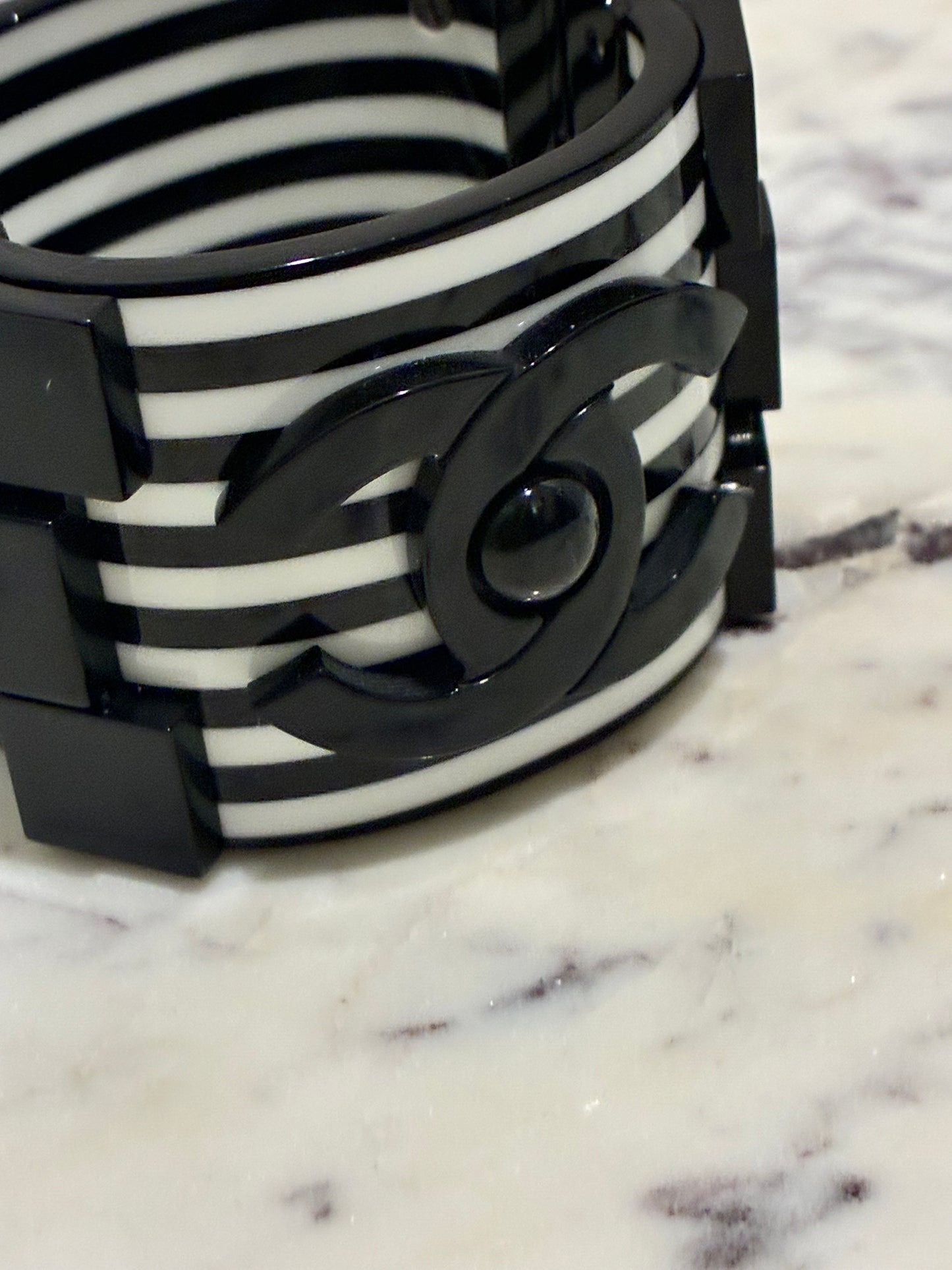 Chanel Bracelet – Black & White with Logo
