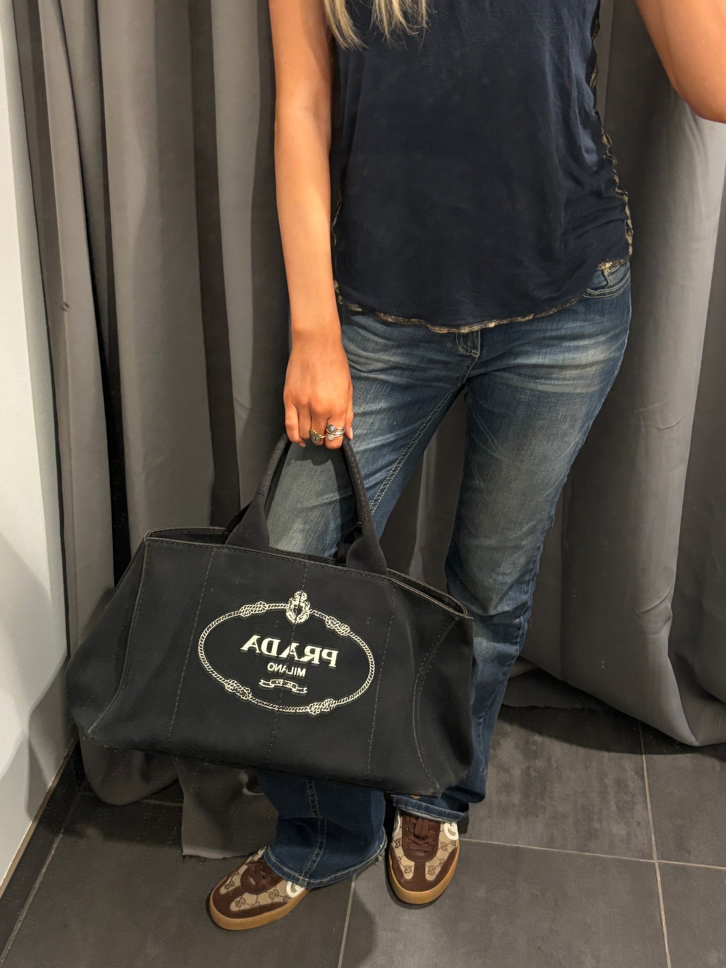 Prada - Canapa Tote - Black Canvas