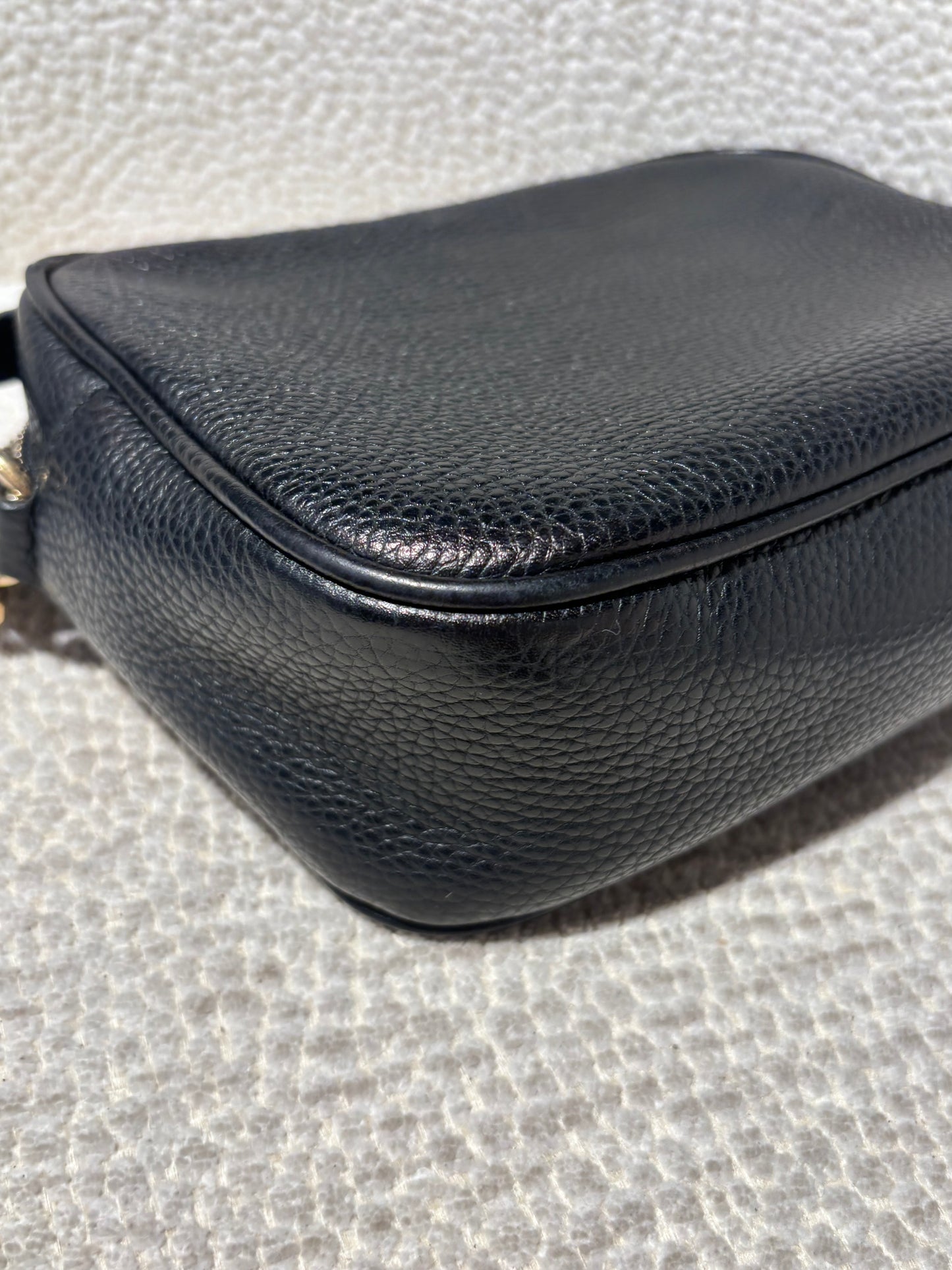 Gucci Disco Soho Bag - Black Leather & Gold Hardware