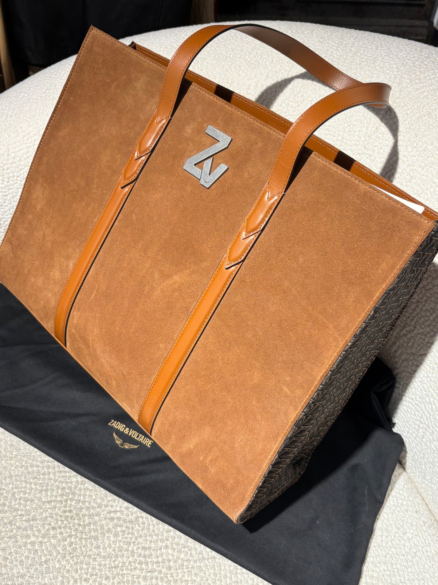 Zadig & Voltaire Tote - Cognac Leather & Suede