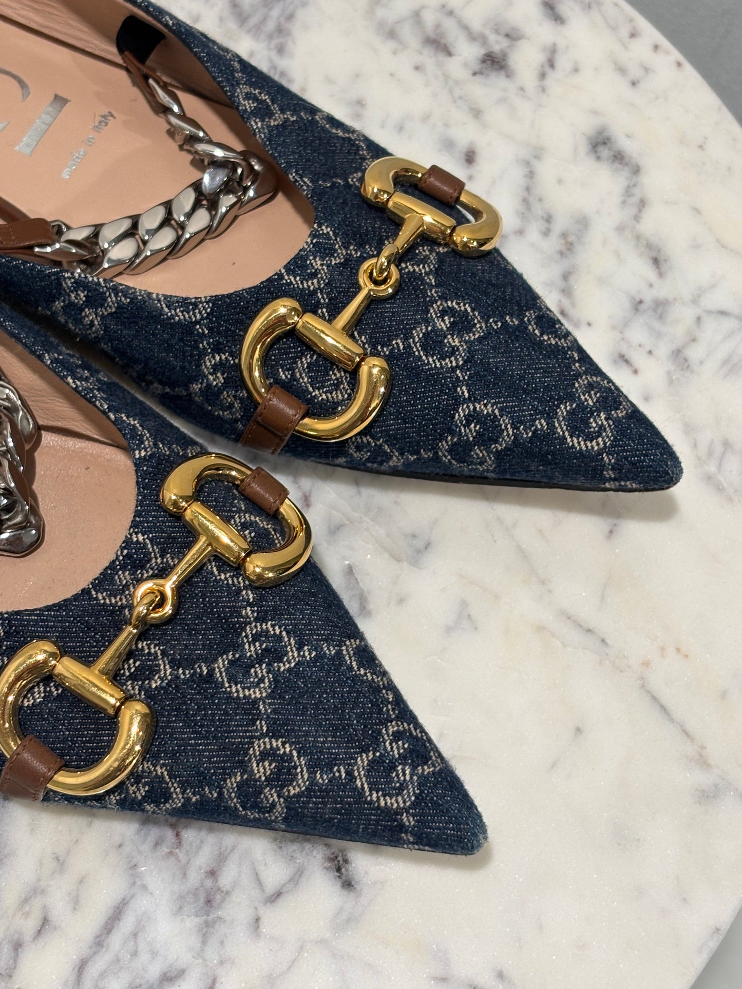 Gucci - Denim Ballerinas - GG Monogram - EU40 - Medinas Wardrobe