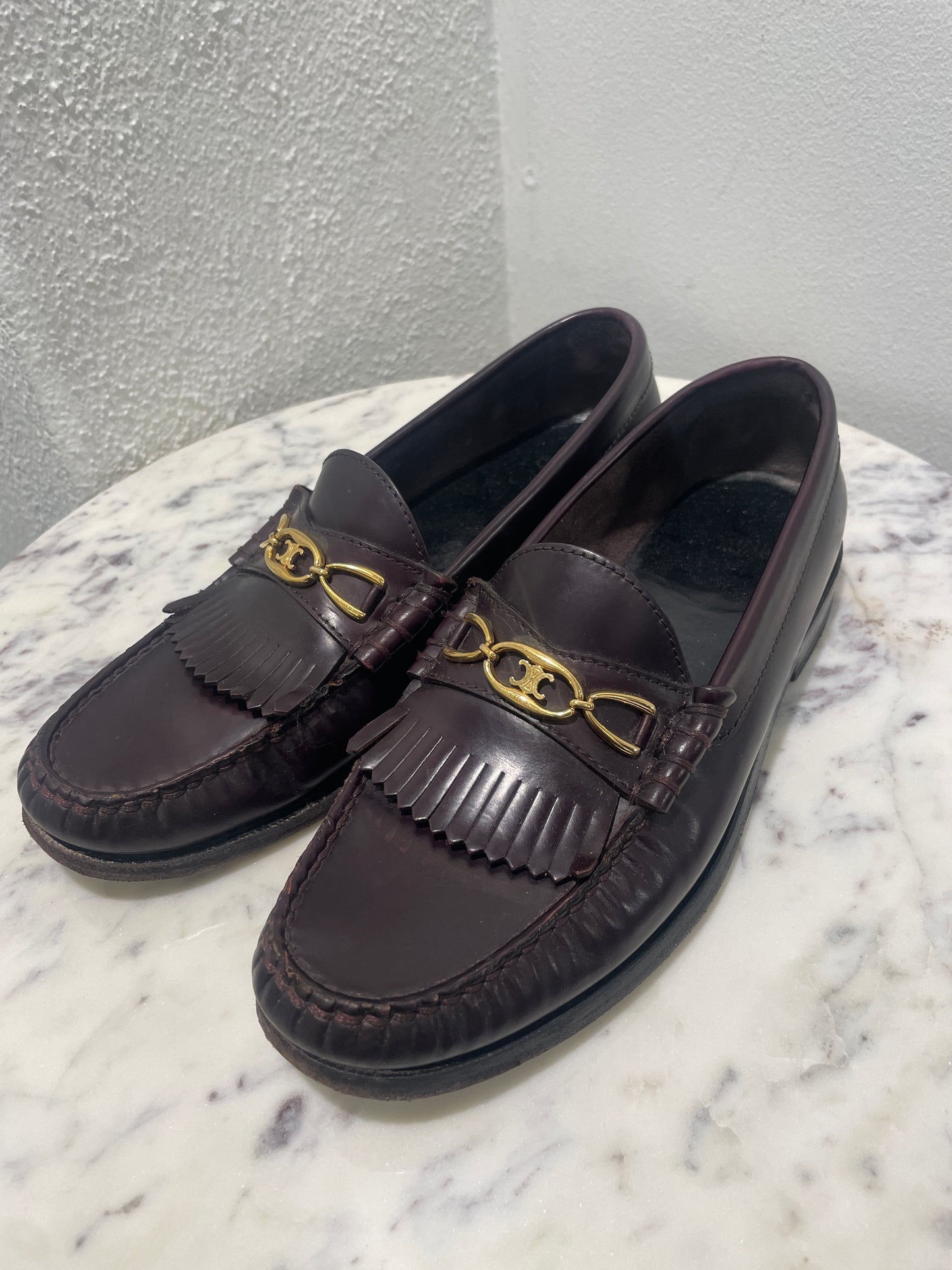 Celine Margaret Loafers in Polished Leather - 36
