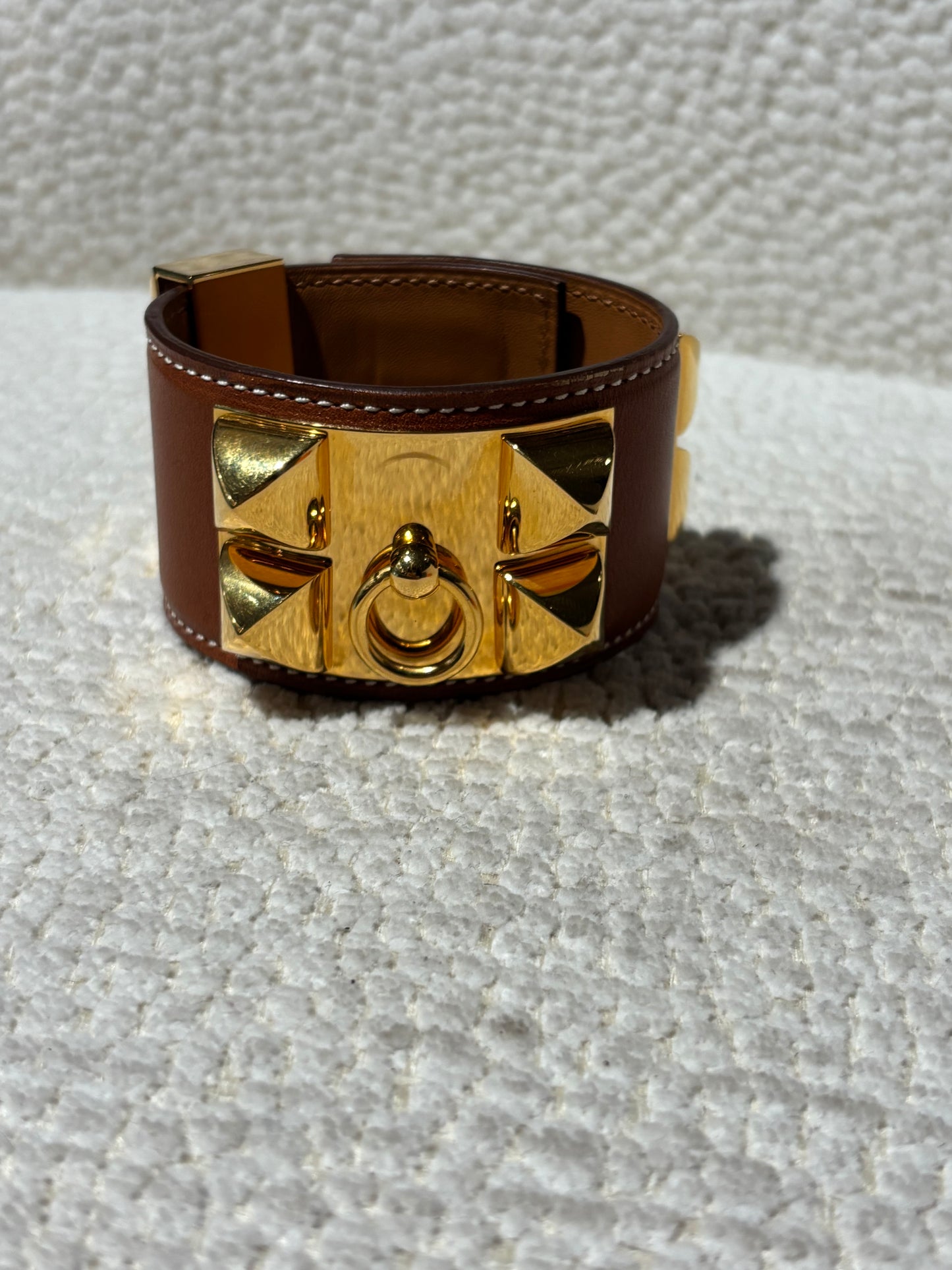 Hermés Collier de Chien Bracelet - Madame Calfskin & Gold Hardware