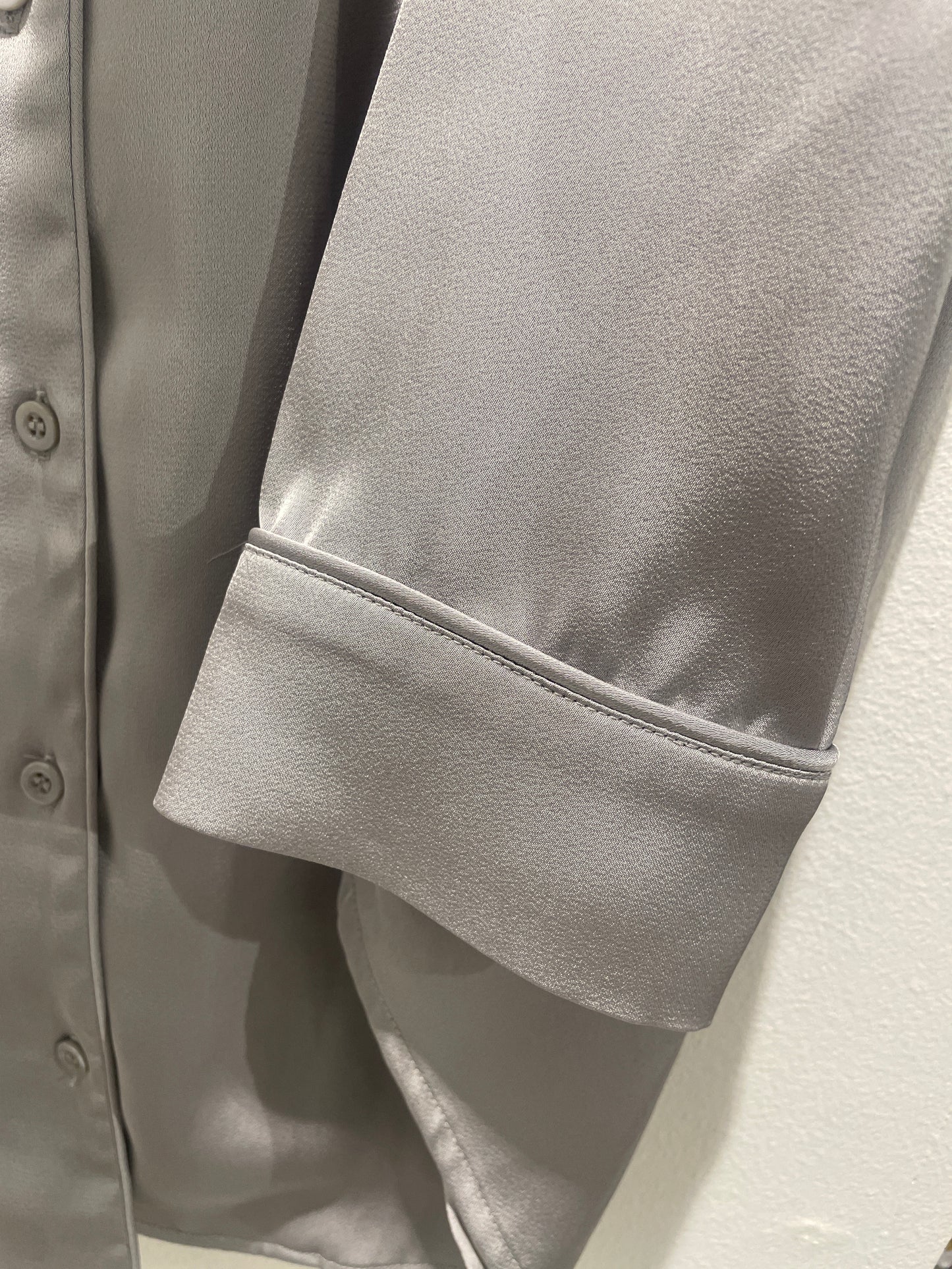 Bruuns Bazaar - grey satin shirt - EU36