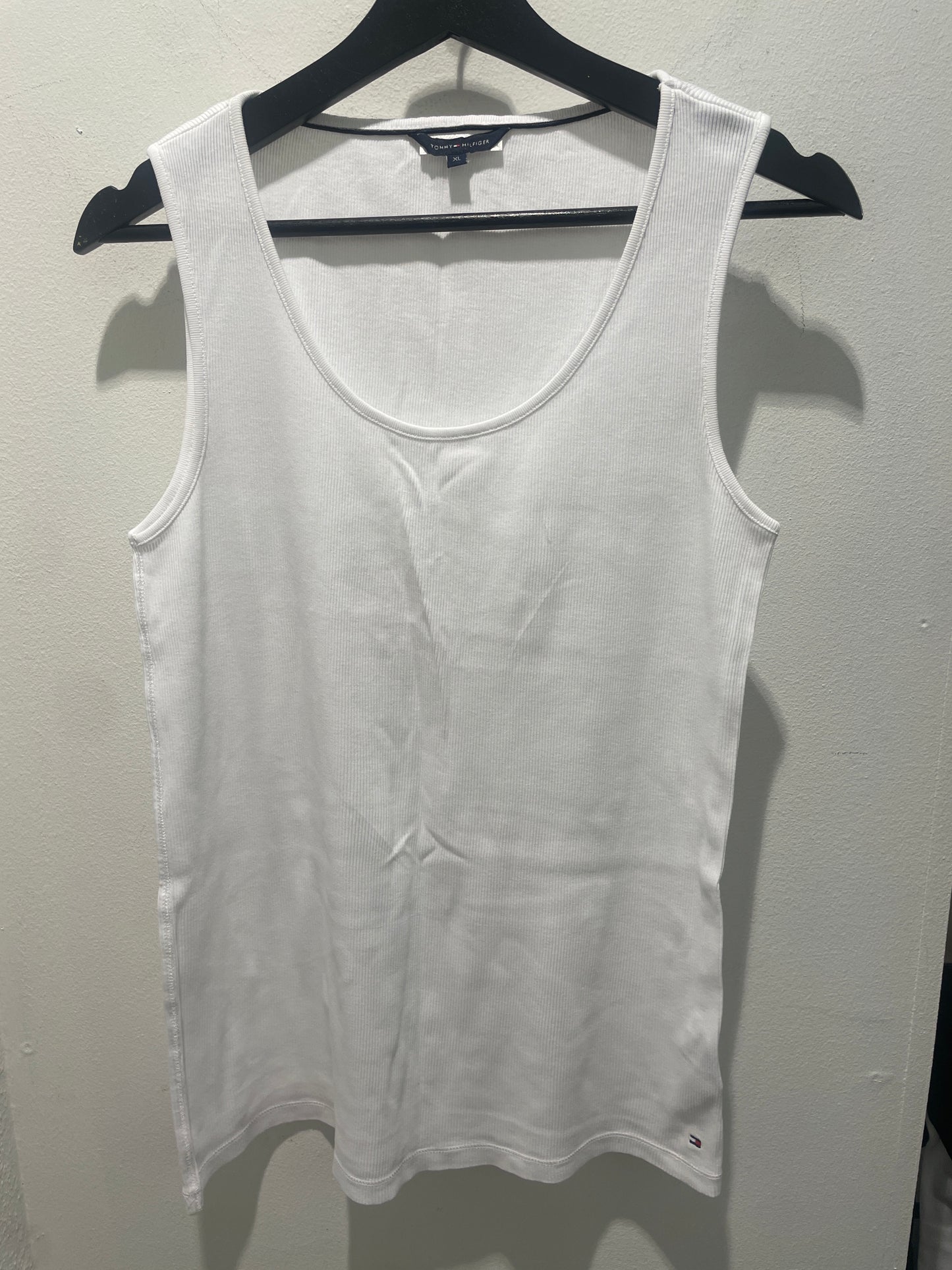 Tommy Hilfiger White Ribbed Tank Top - M/L