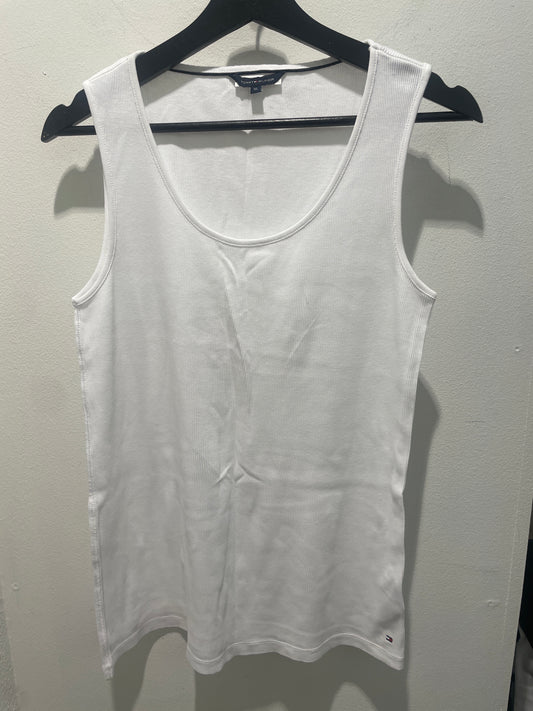 Tommy Hilfiger White Ribbed Tank Top - M/L