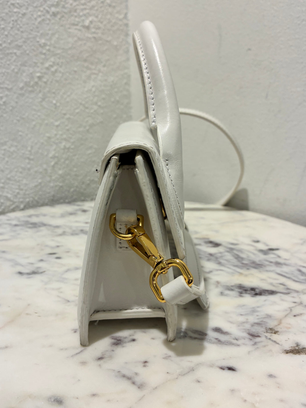 Jacquemus Le Chiquito Bag – White Leather & Gold Hardware